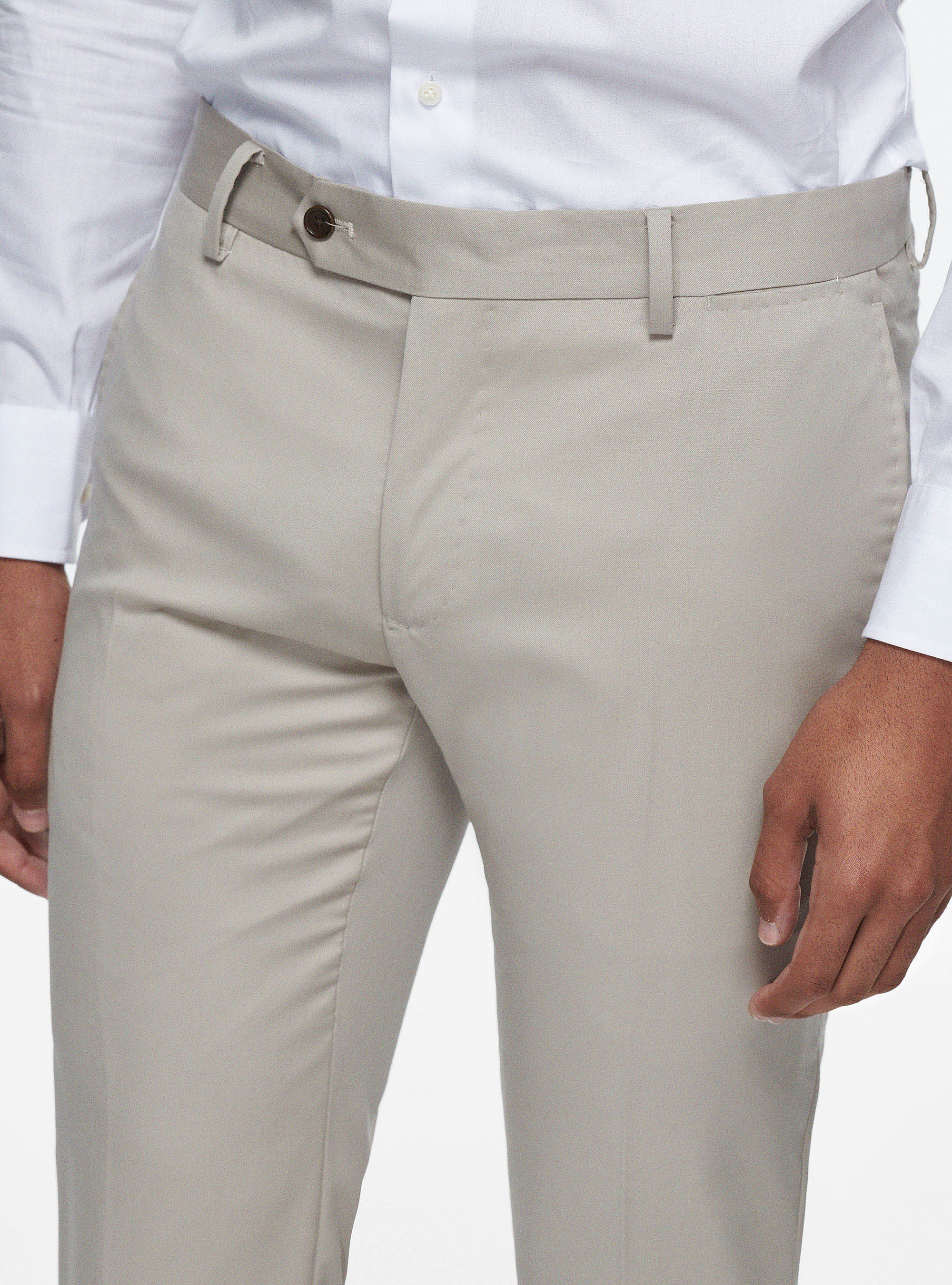Pantaloni in pura lana superfine 110's, SABBIA