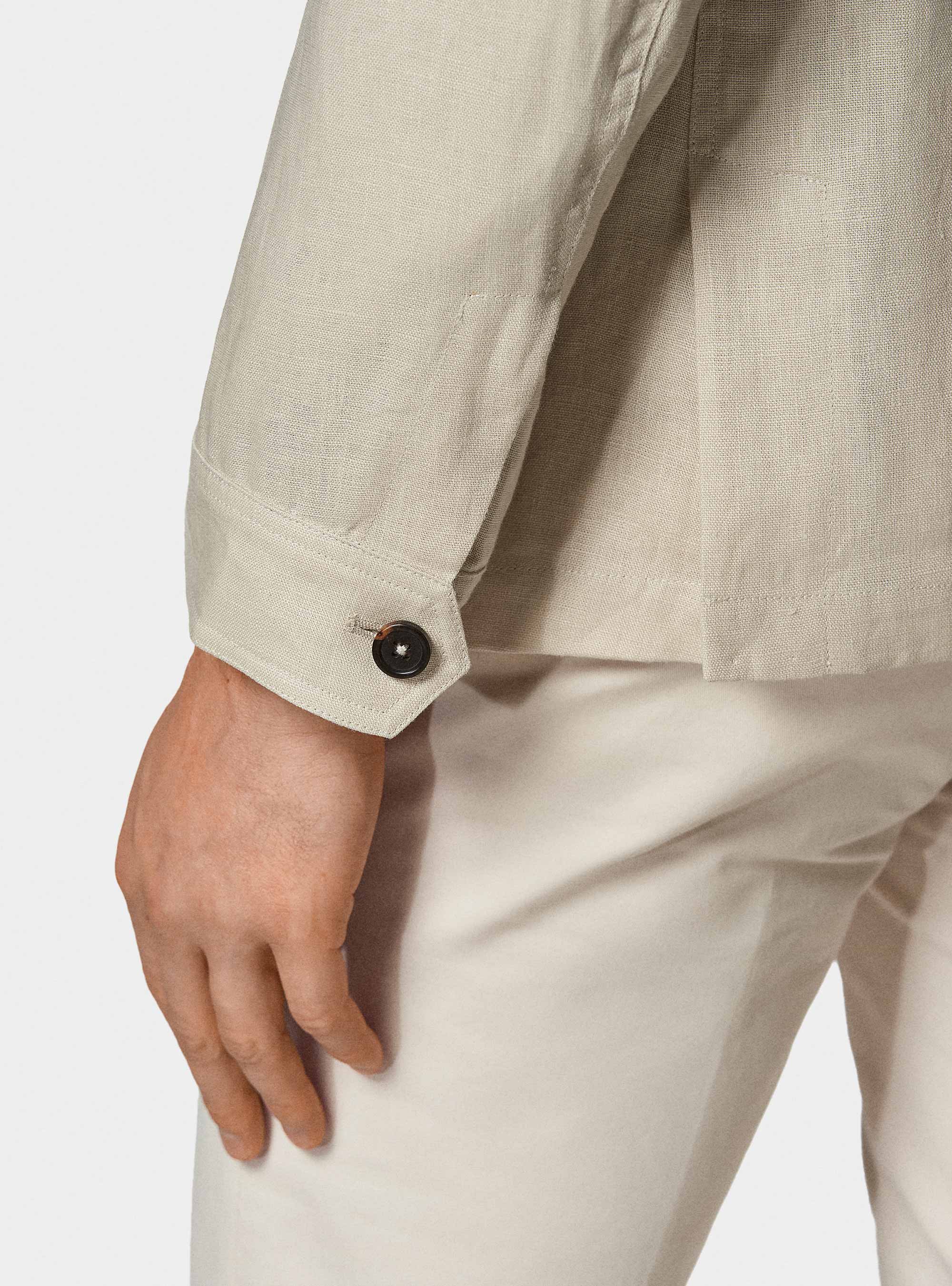 Field jacket in pure linen, ECRU