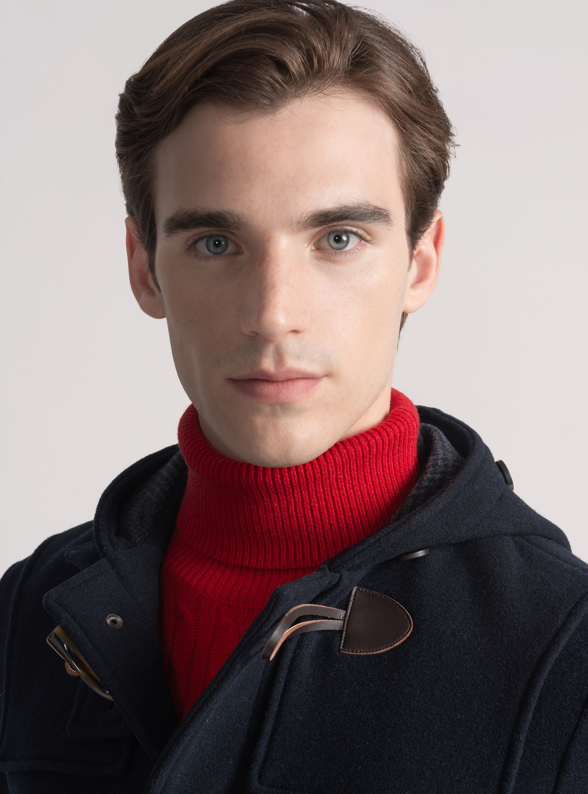 Montgomery in misto lana con interno fantasia, BLU NAVY