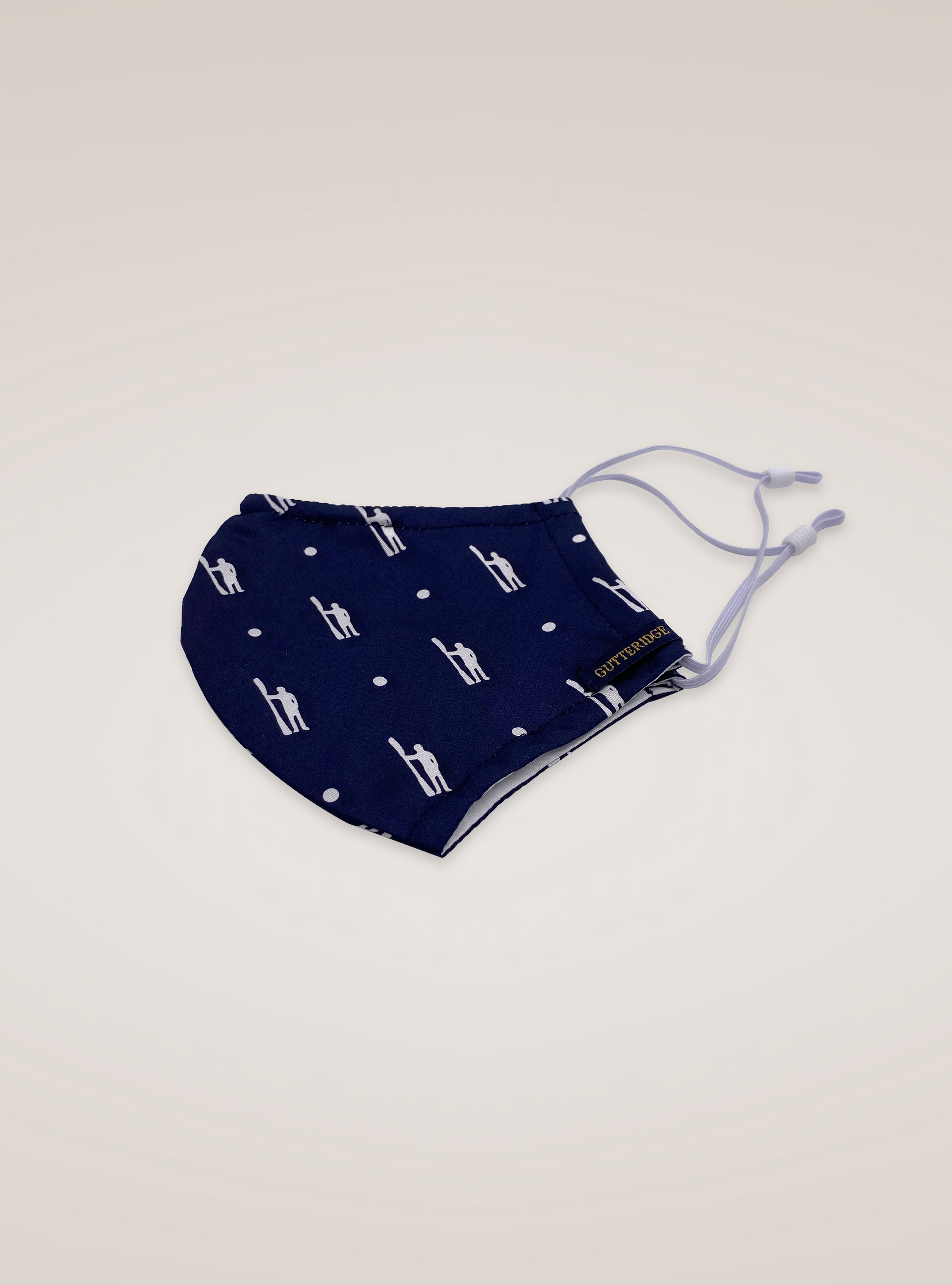 Copri mascherina in seta fantasia canottiere, BLU NAVY