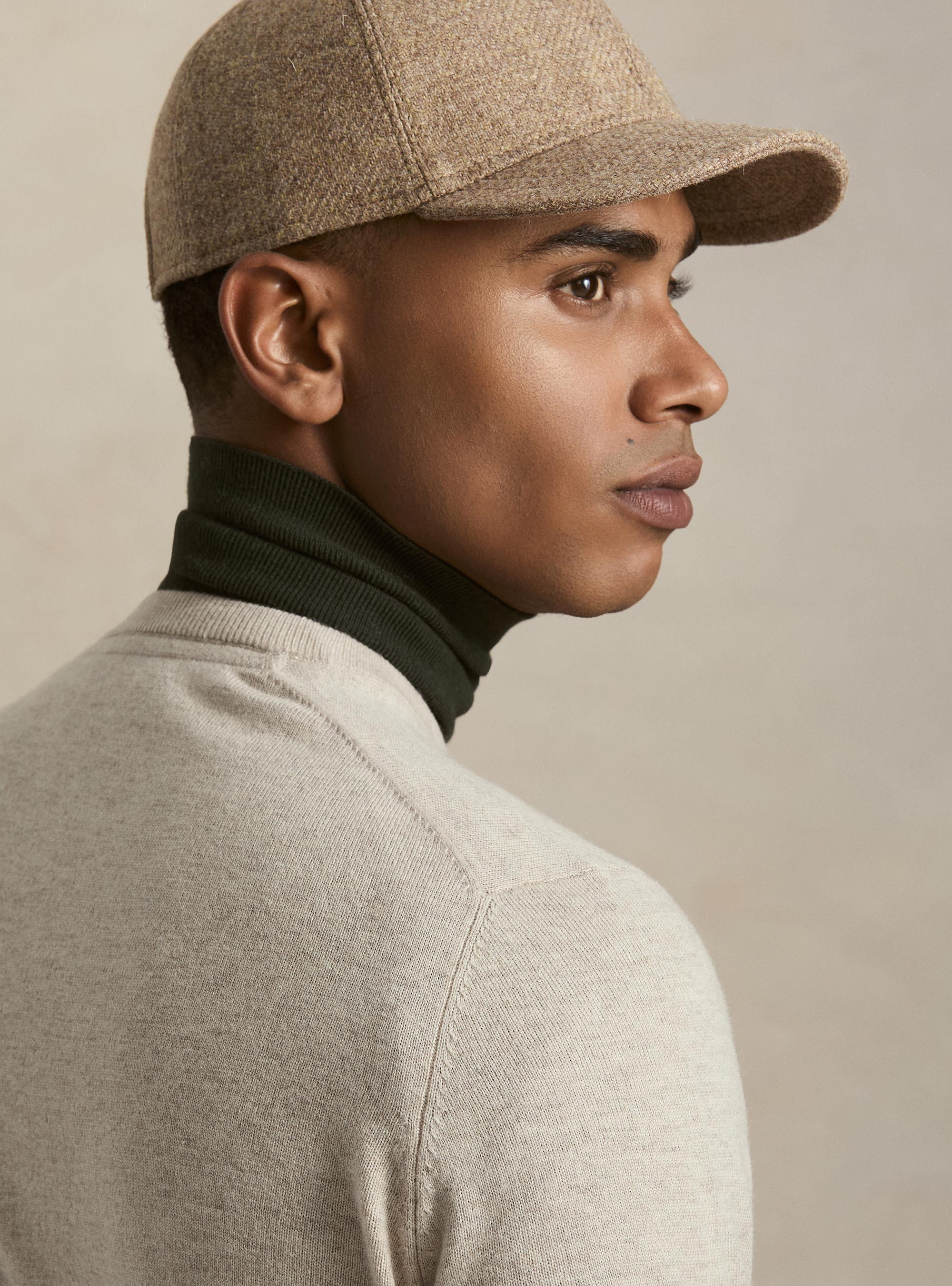 Girocollo in maglia in lana poliammide cashmere, ECRU