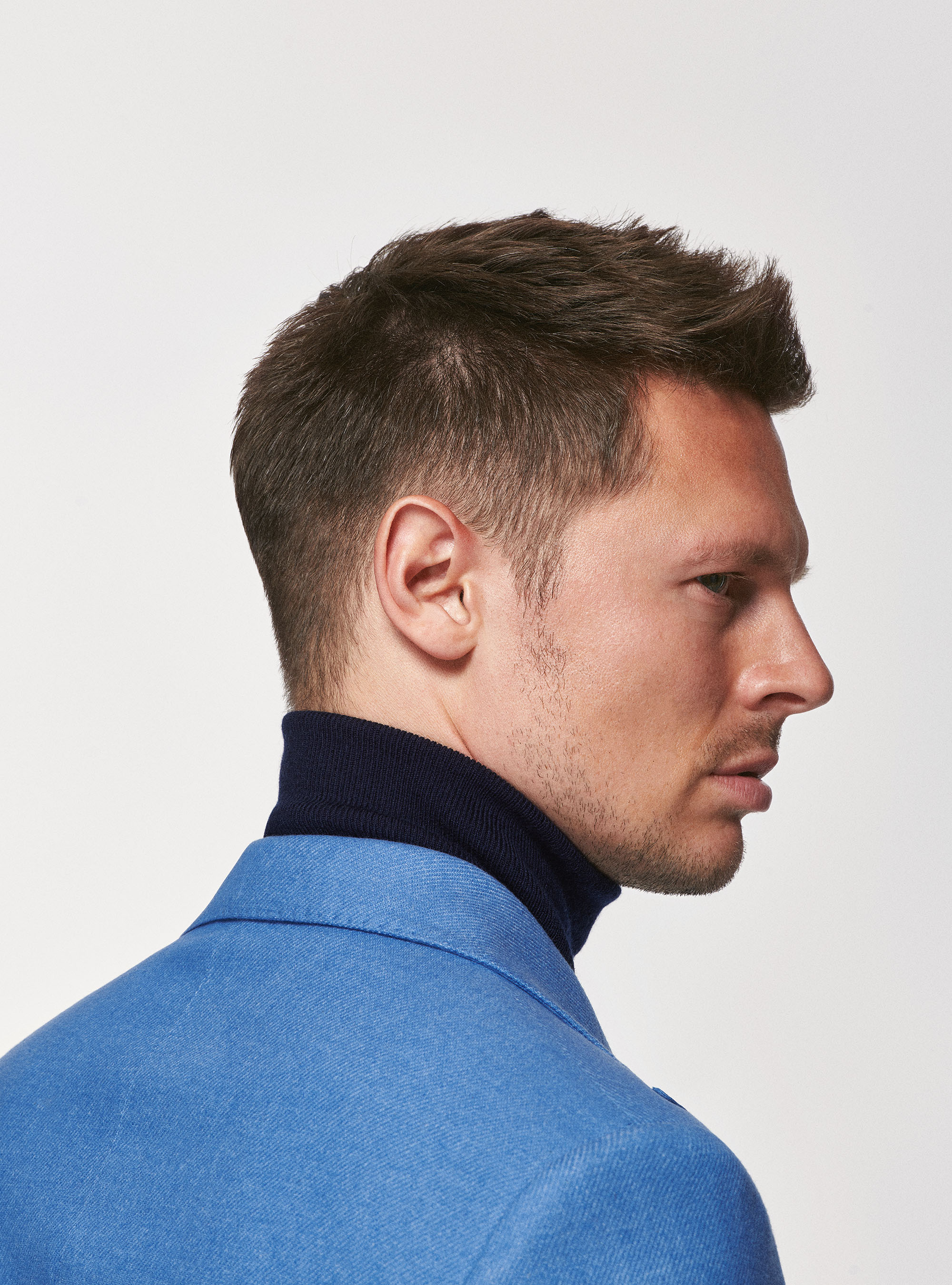 Giacca doppiopetto in flanella di lana Duemilagori, AZZURRO