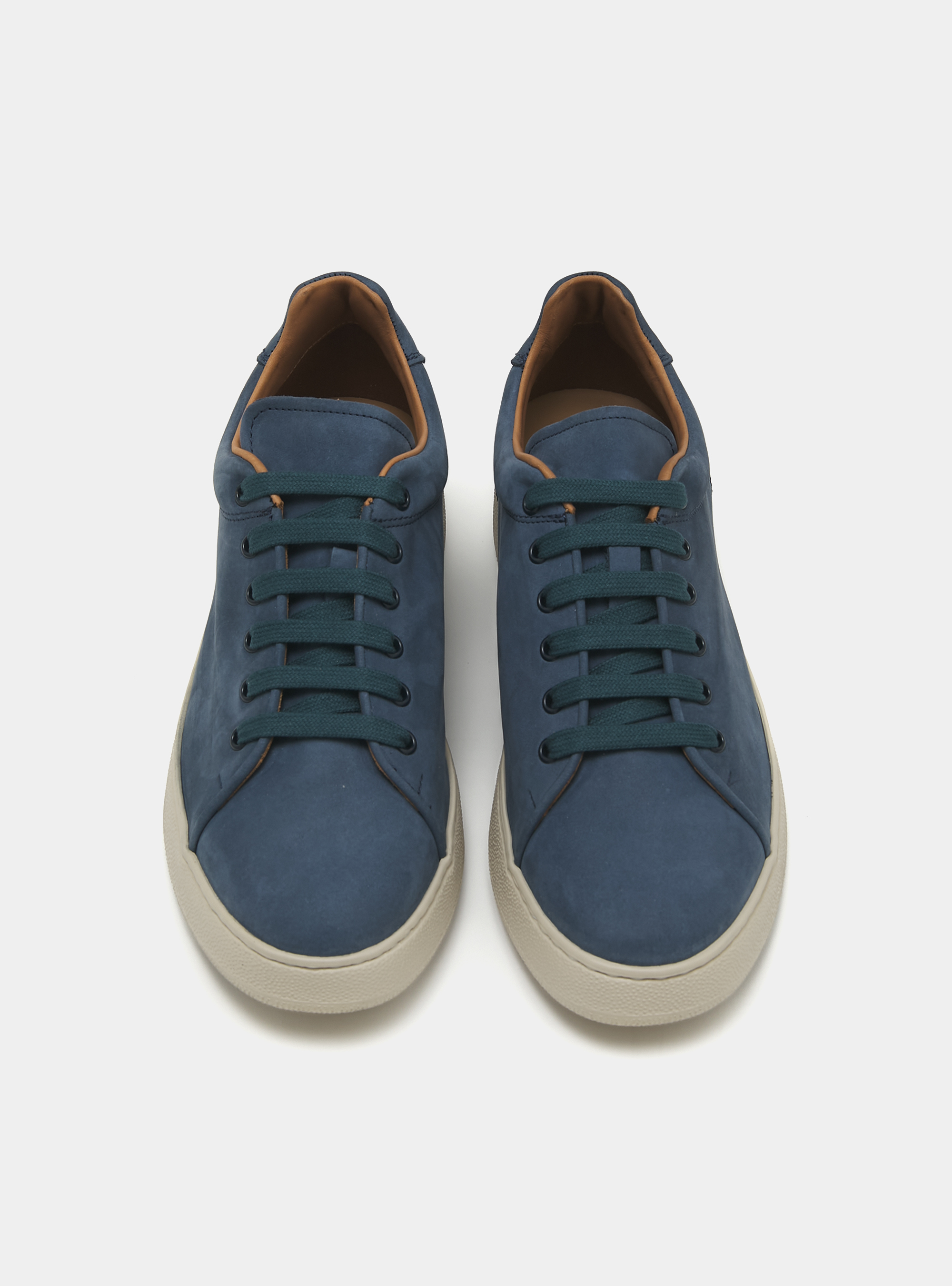 Nubuck leather trainers with ultralight sole, NAVY BLUE