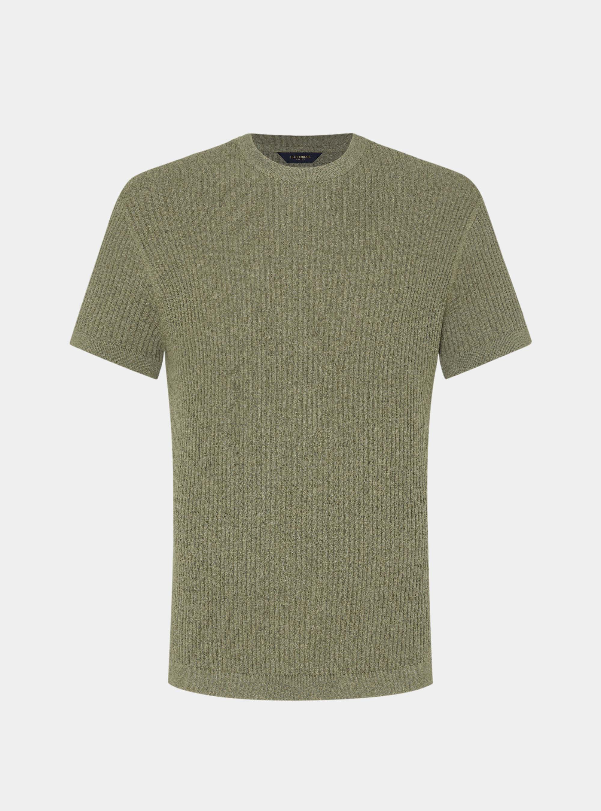 Girocollo in maglia boucl&egrave; a costina, SALVIA 0602C