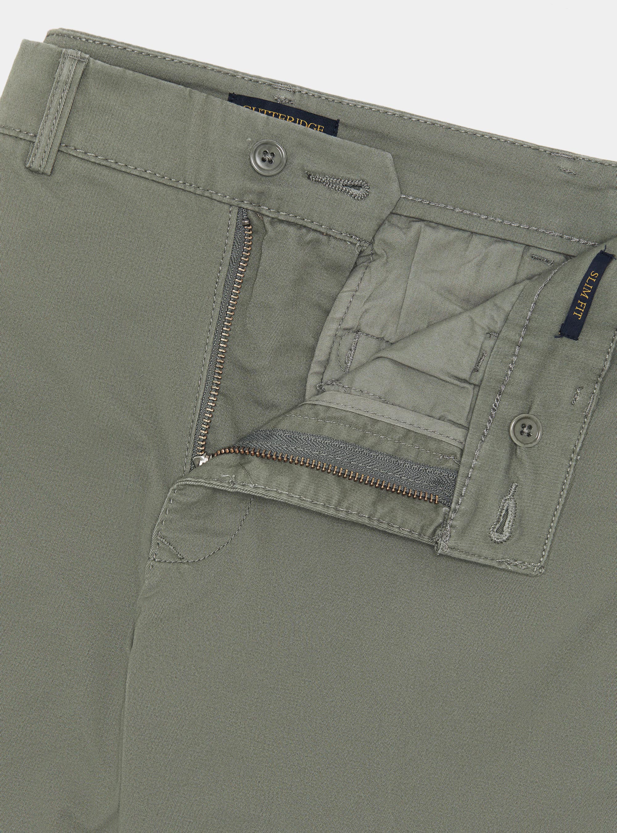 Pantaloni chino slim fit in twill stretch, SALVIA 0602C