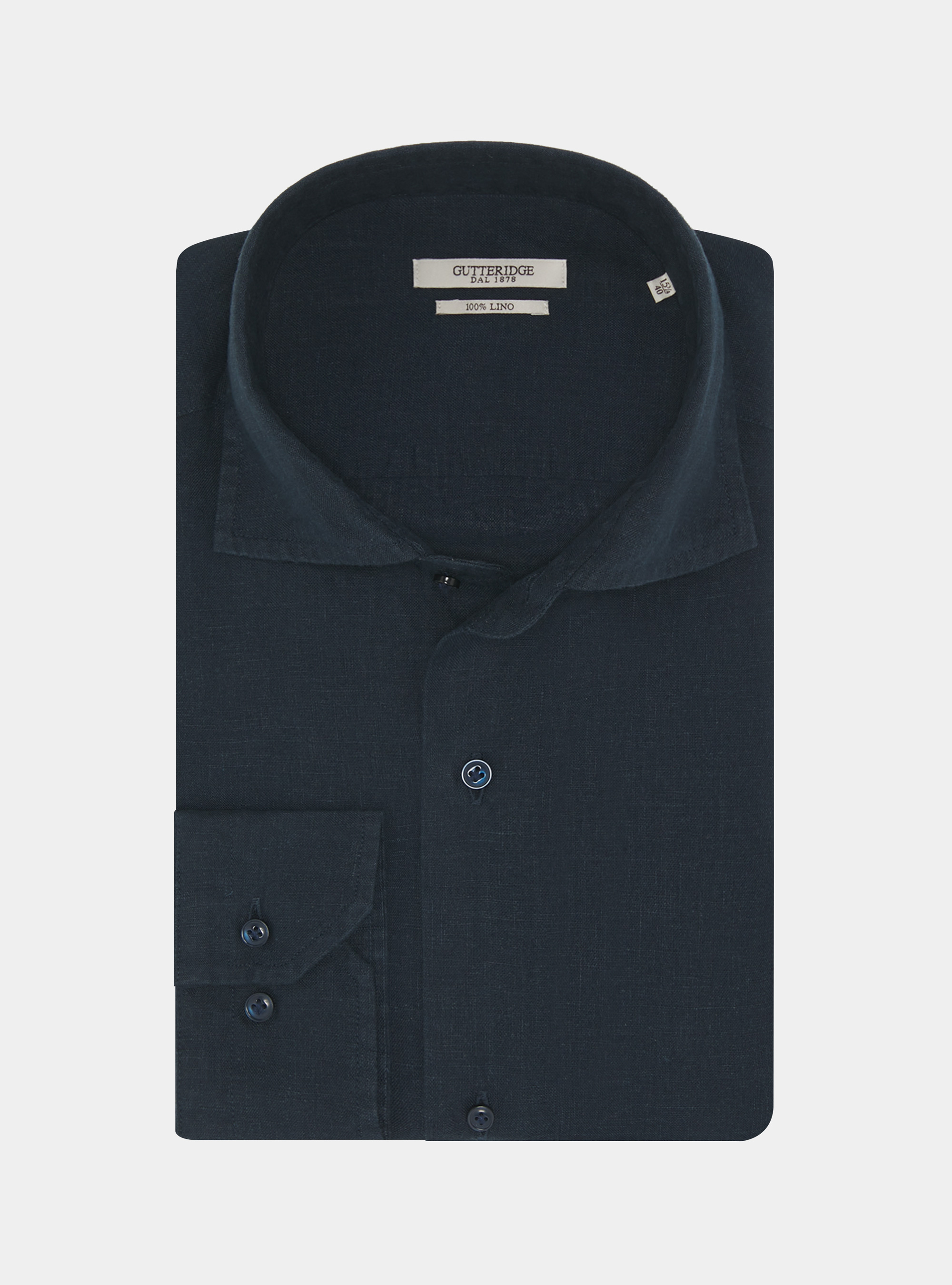 Pure linen shirt, NAVY BLUE