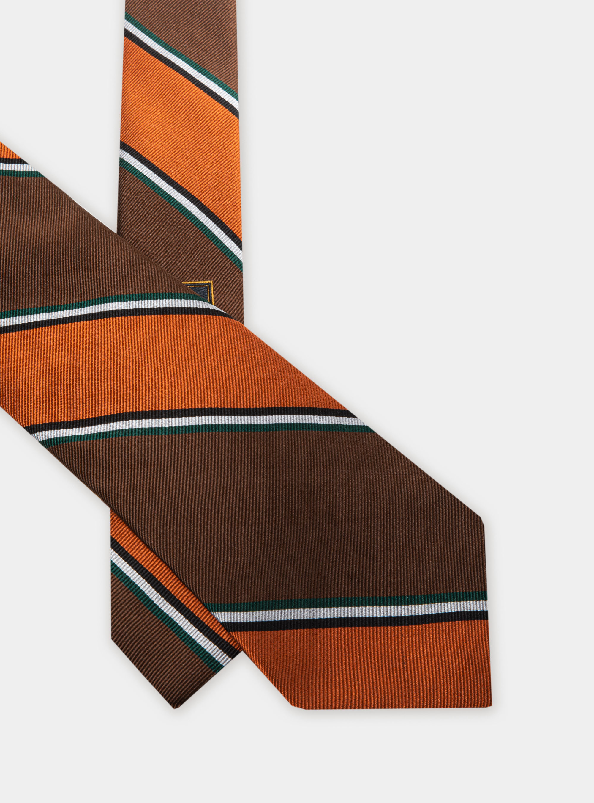 Cravatta in seta rigata, ARANCIONE