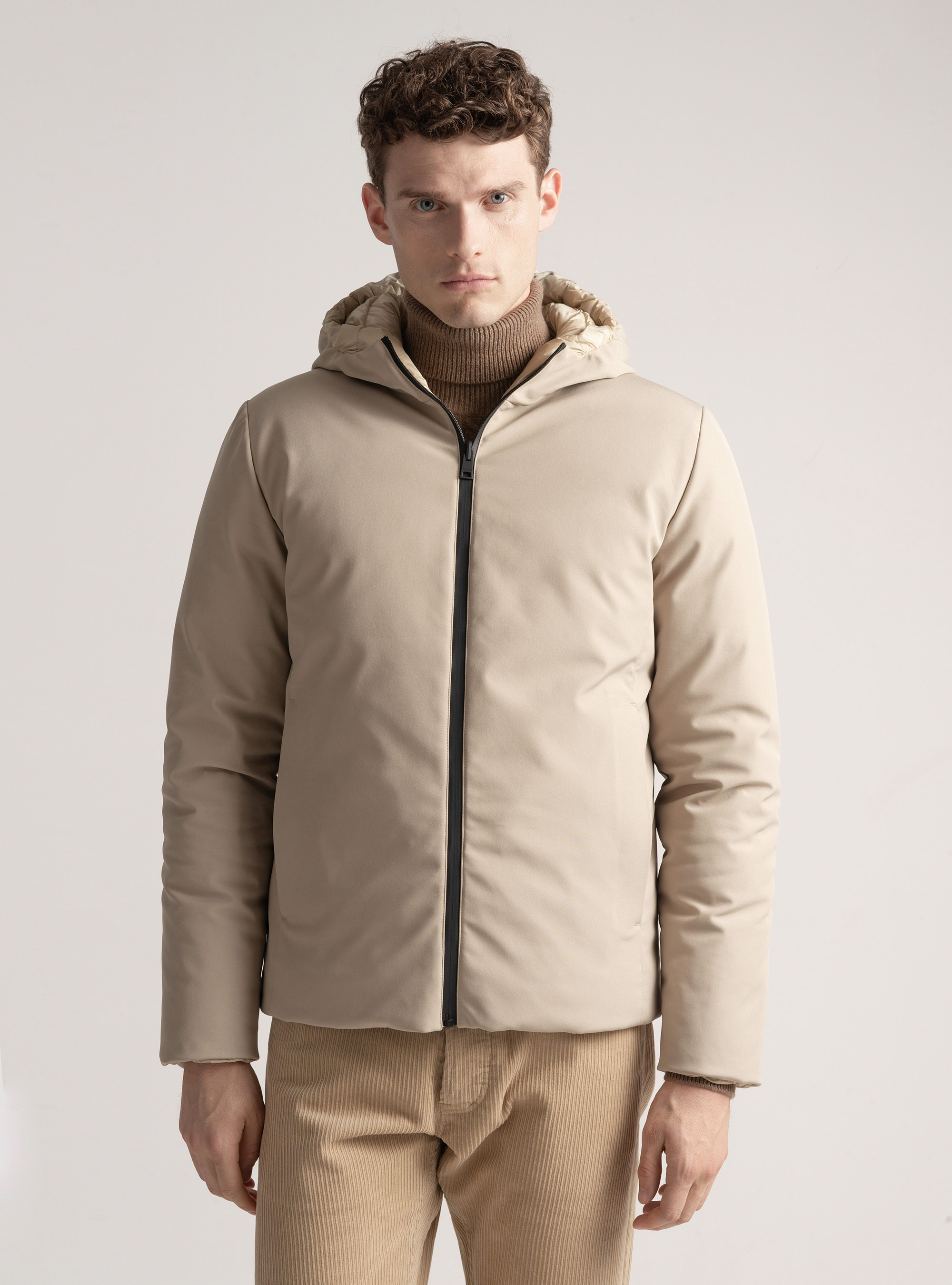 Giubbotto tecnico reversibile con cappuccio, SABBIA