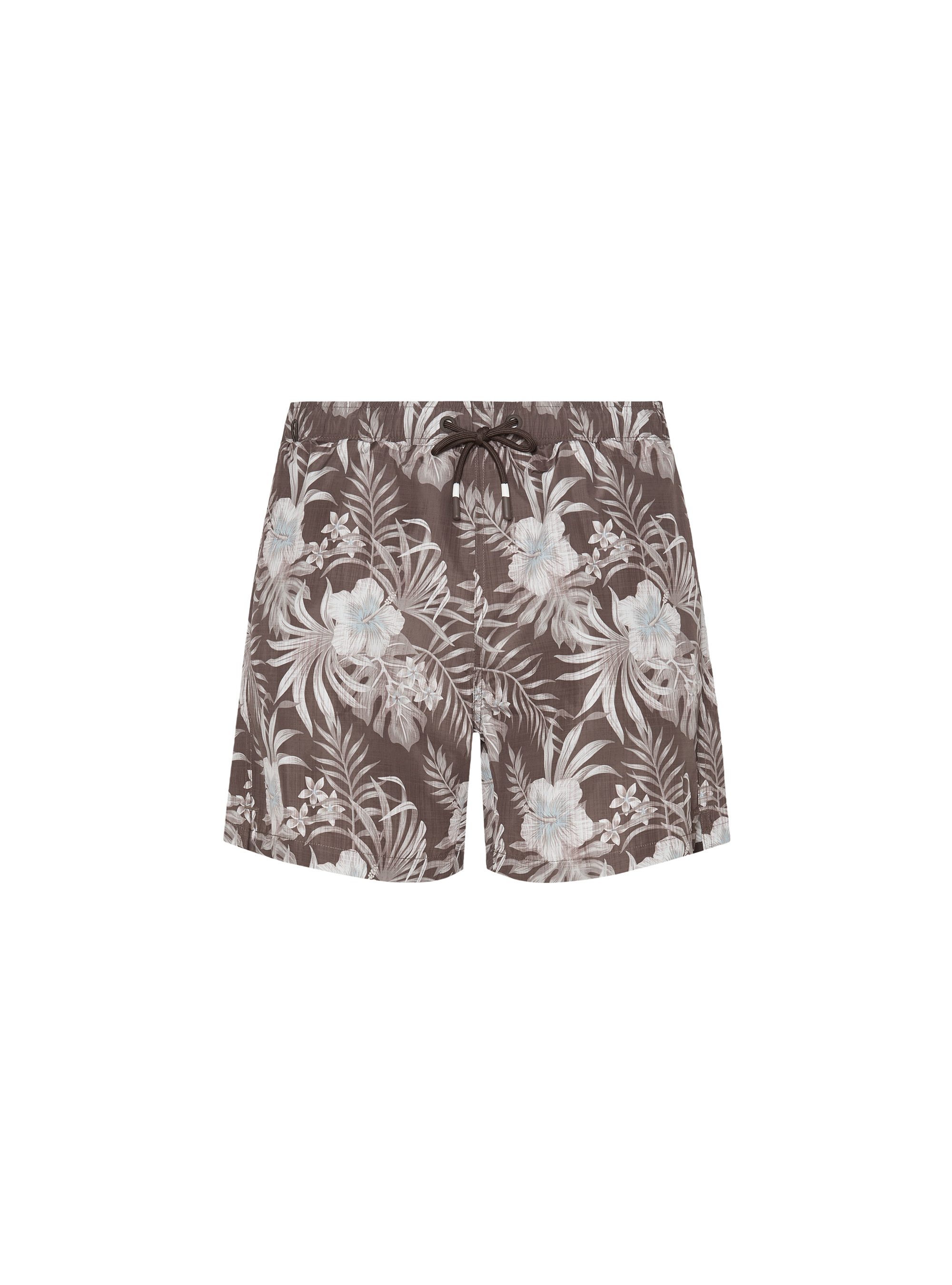 Costume da bagno stampato con fiori, BROWN