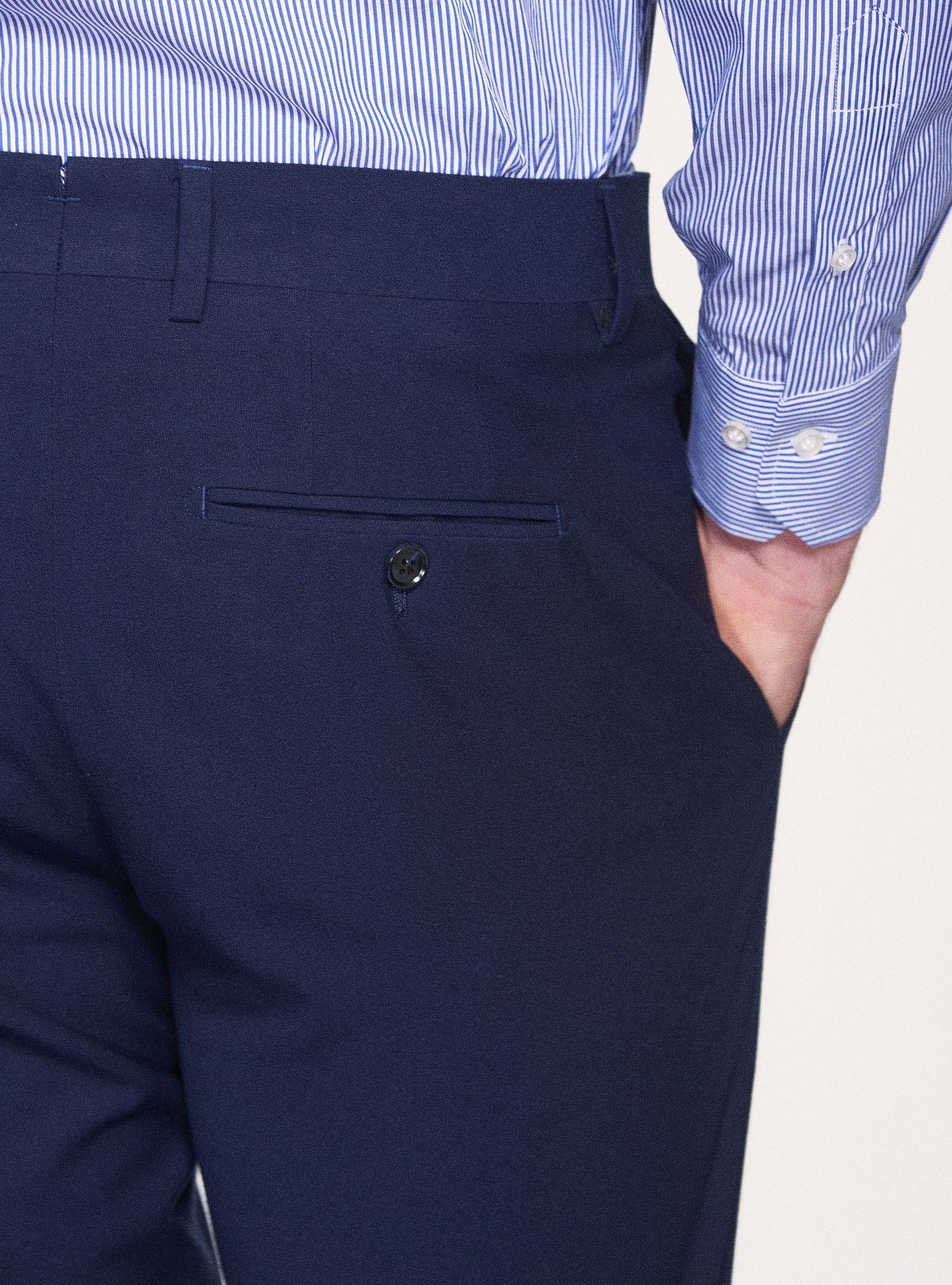Pantaloni per abito slim fit, BLU NAVY