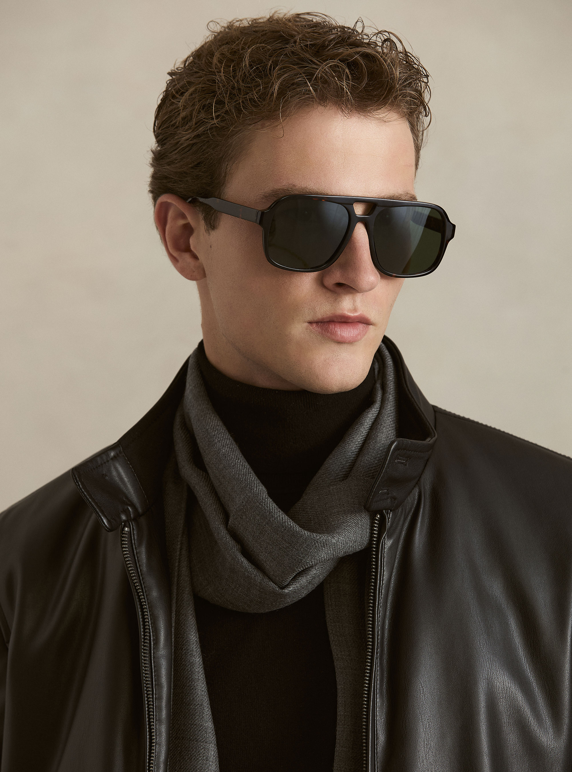 Faux leather jacket, BLACK