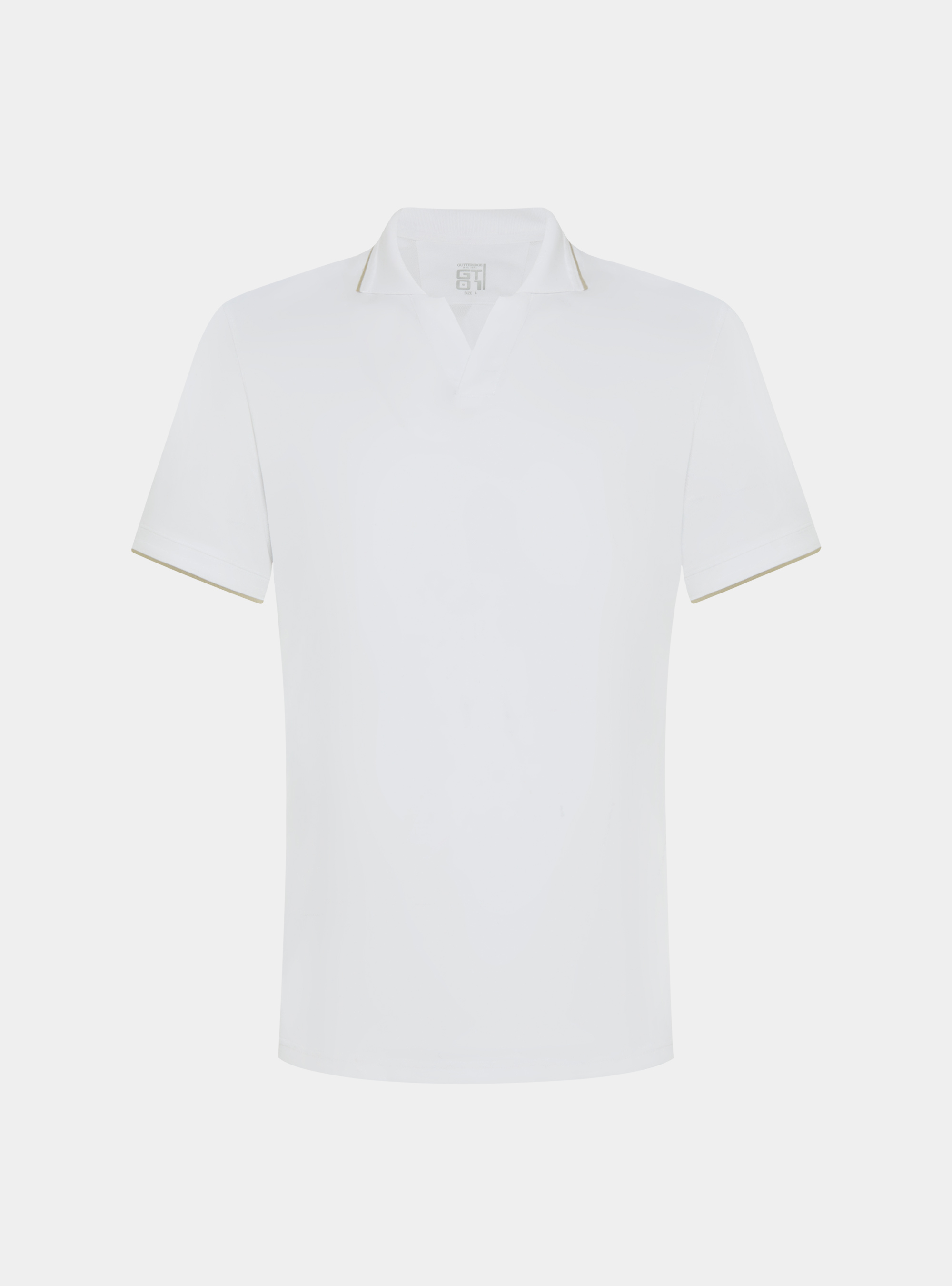 Polo piquant extensible sans bouton GT01, BLANC