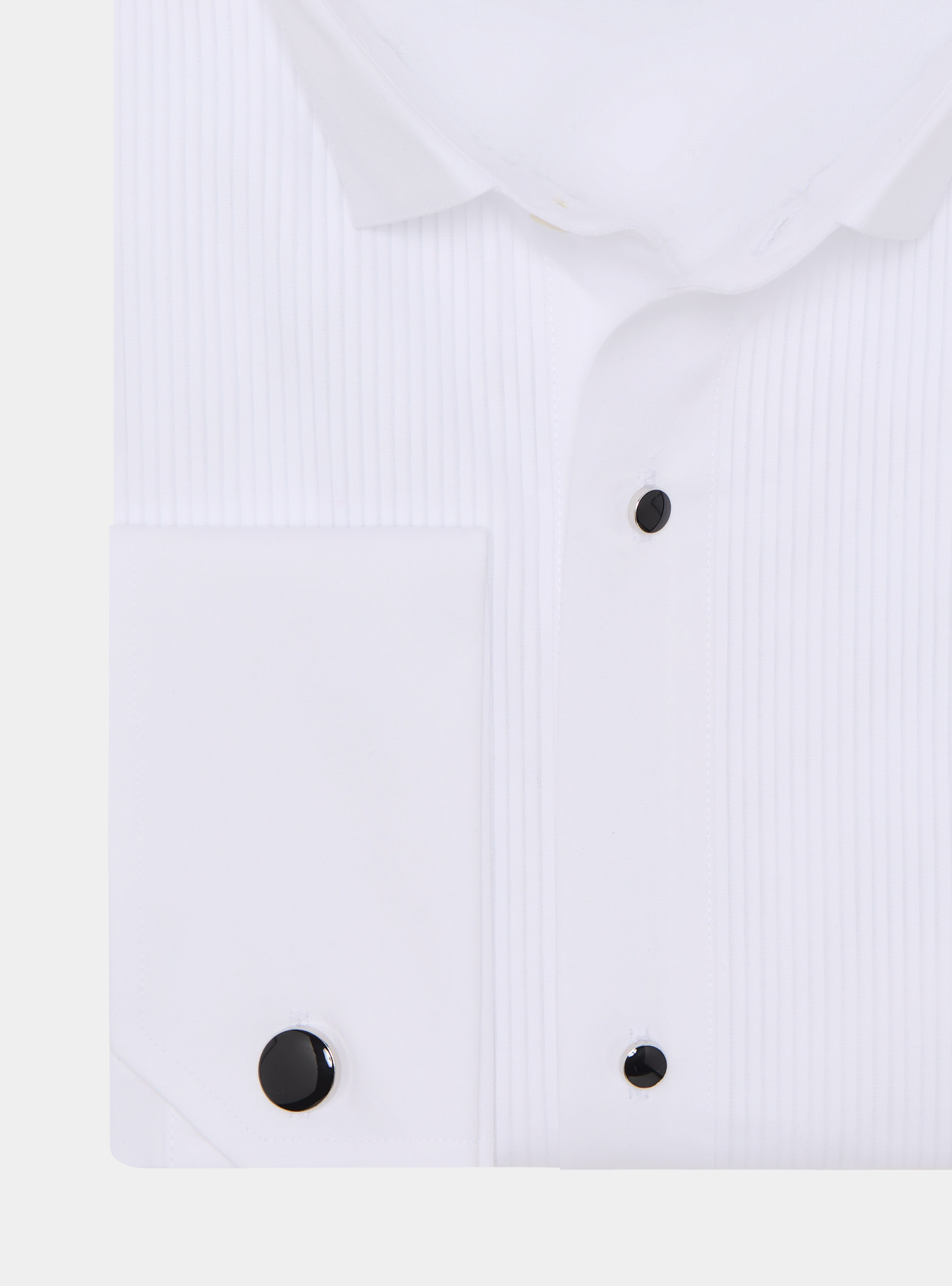 Stretch poplin diplomatic smoking shirt, WHITE