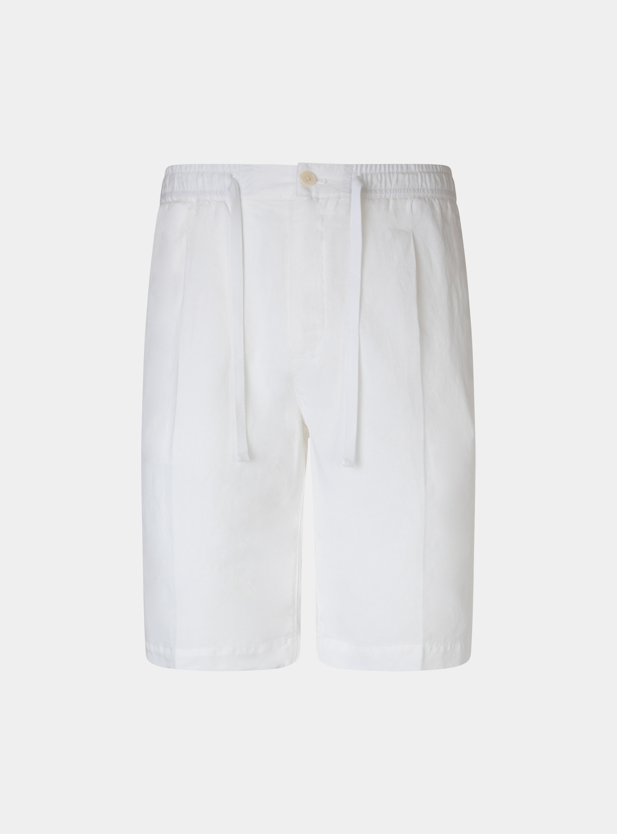 Garment-dyed bermuda shorts with drawstrings, WHITE
