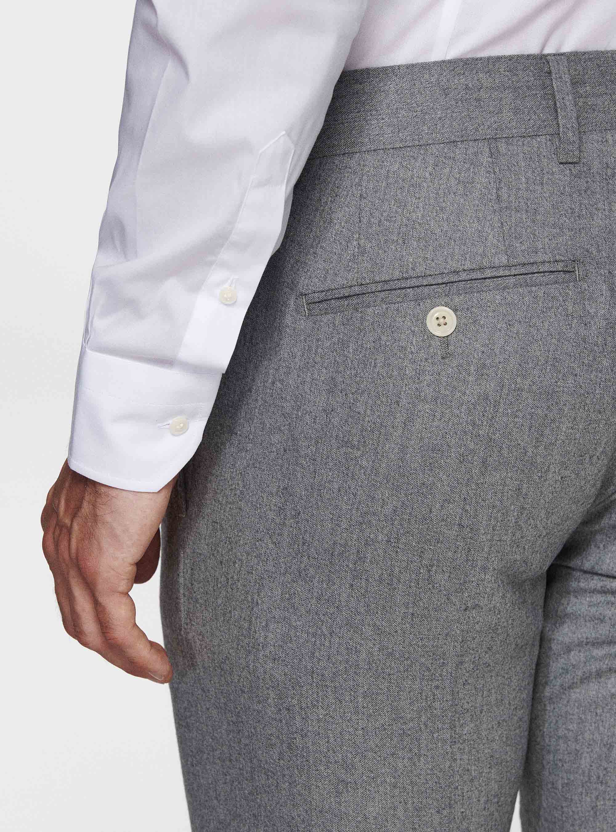 Vitale Barberis Canonico flannel trousers, LIGHT GREY MELANGE