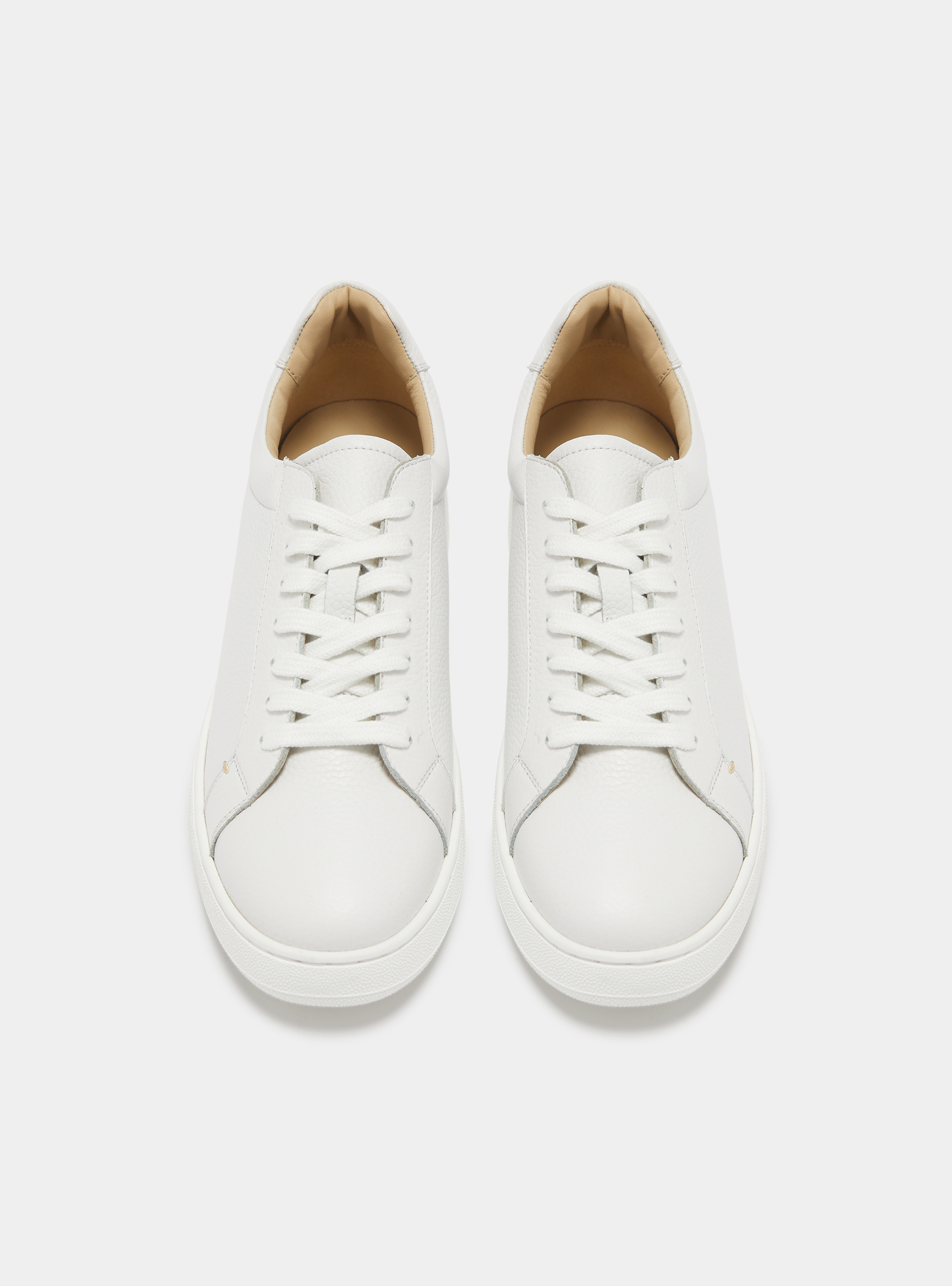 Grained nappa sneakers, WHITE