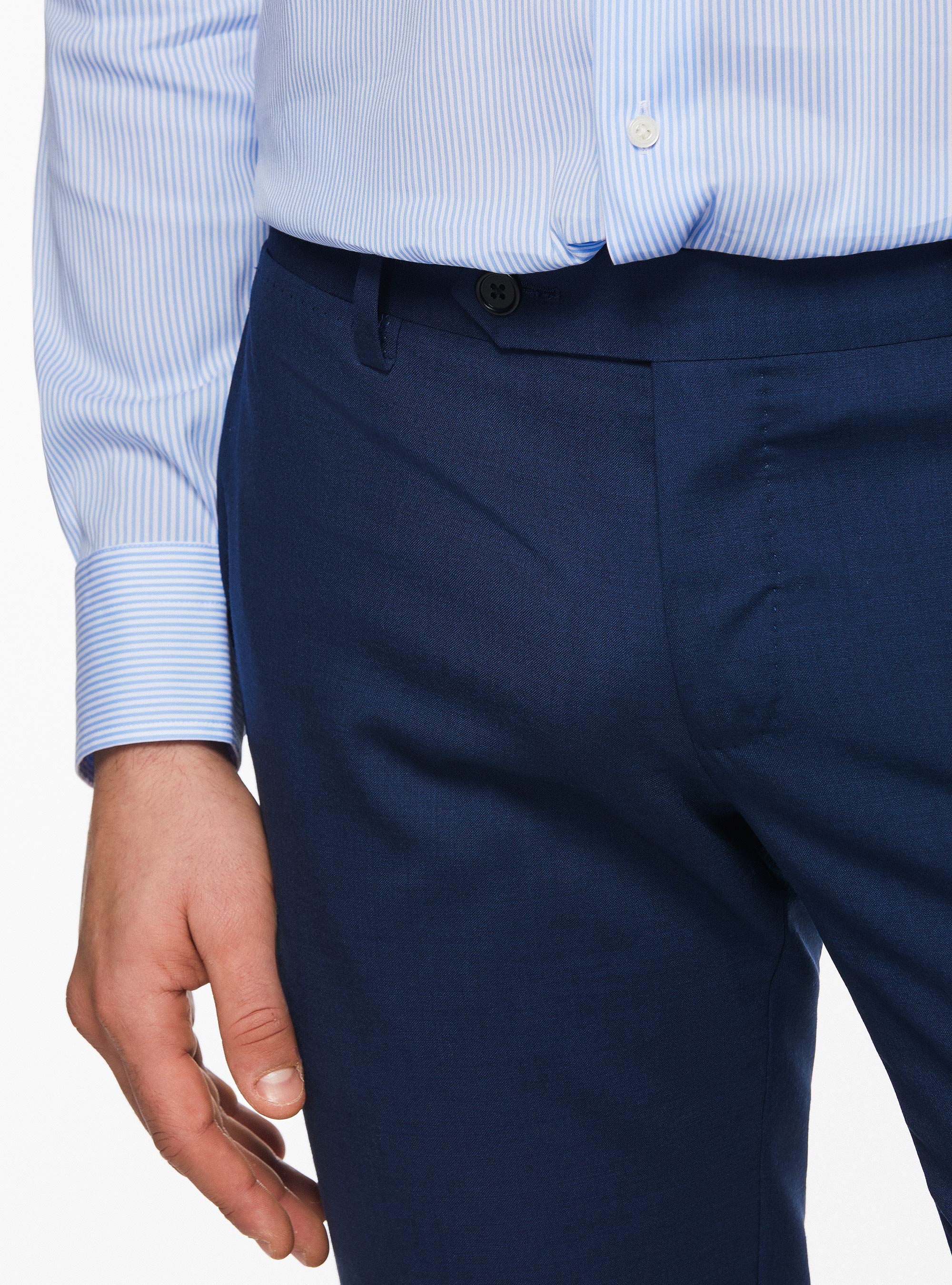 Pantaloni in pura lana superfine 120, BLU