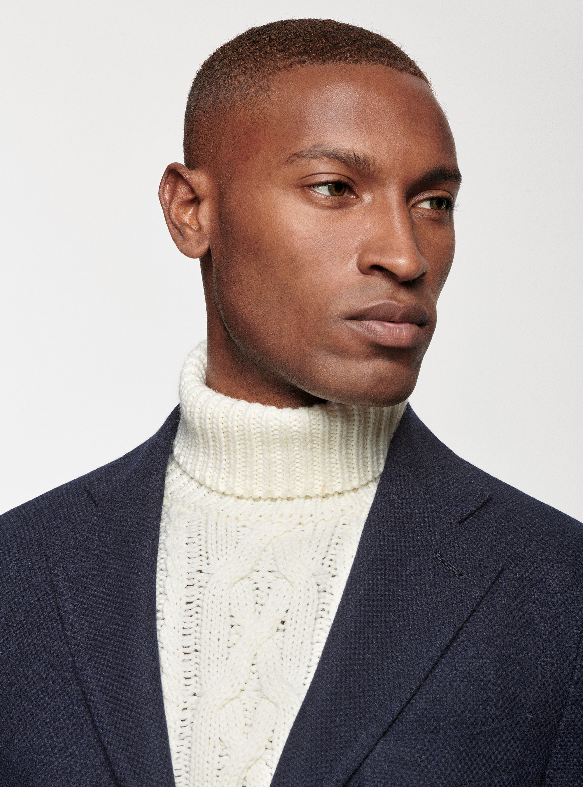 Giacca in lana cotone e cashmere, BLU NAVY