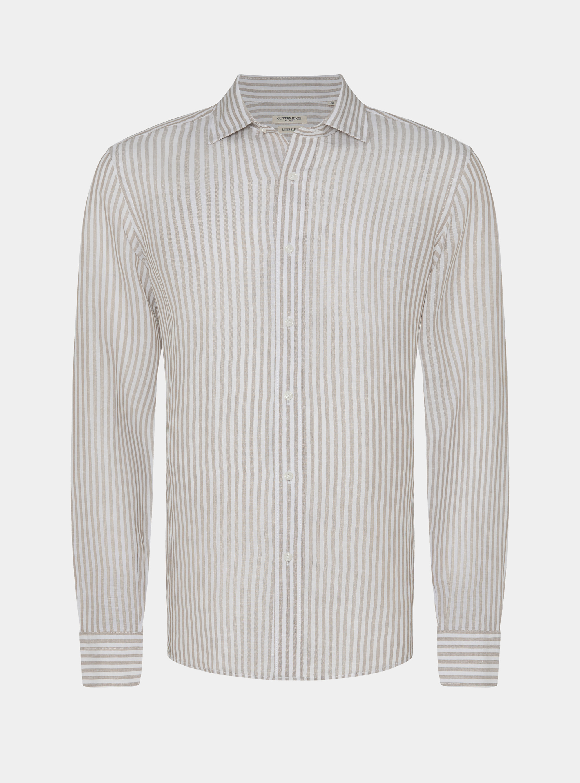 Camisa de rayas en mezcla de lino, ARENA