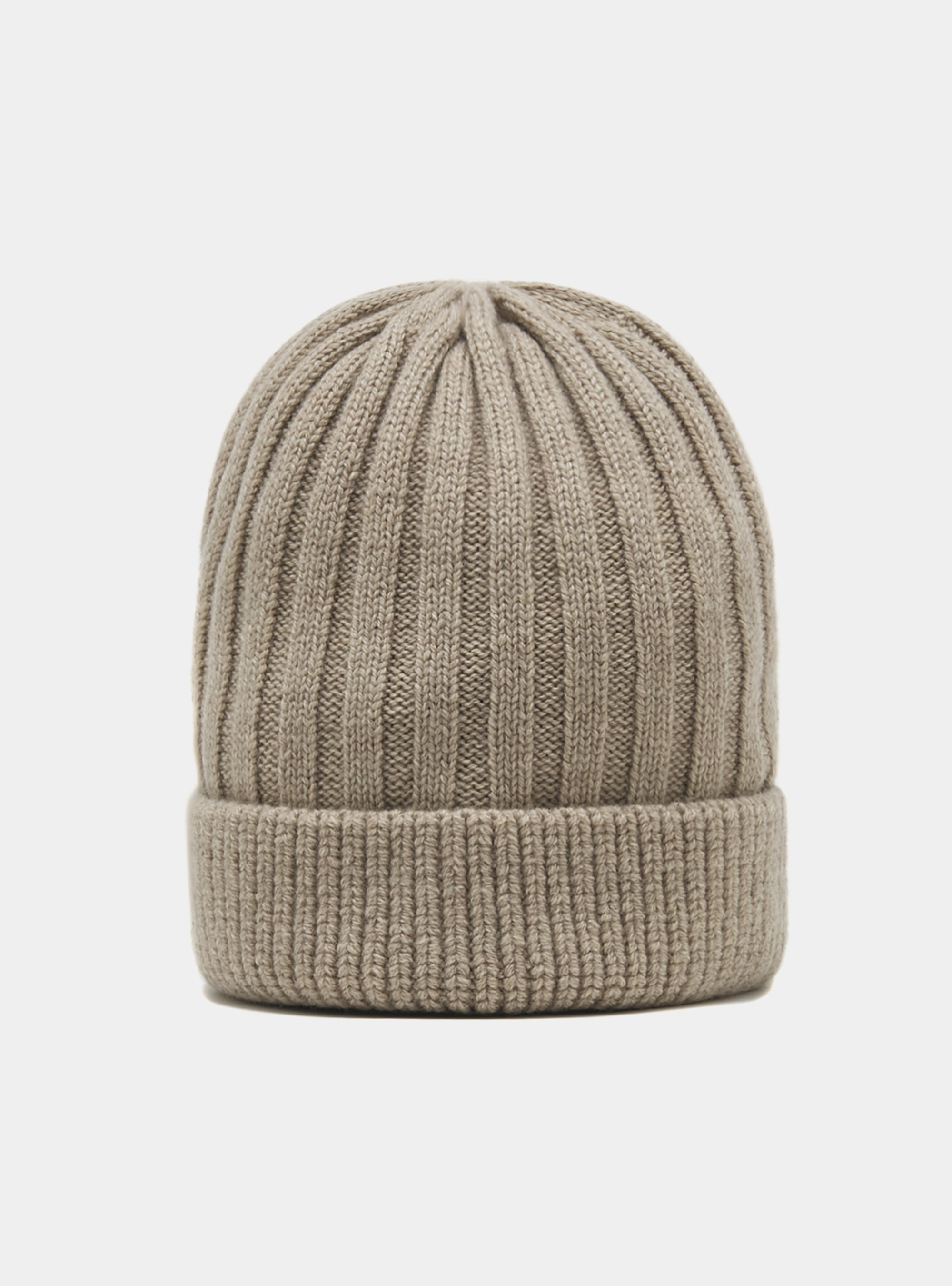 Cappello a costa inglese in misto cashmere, ECRU
