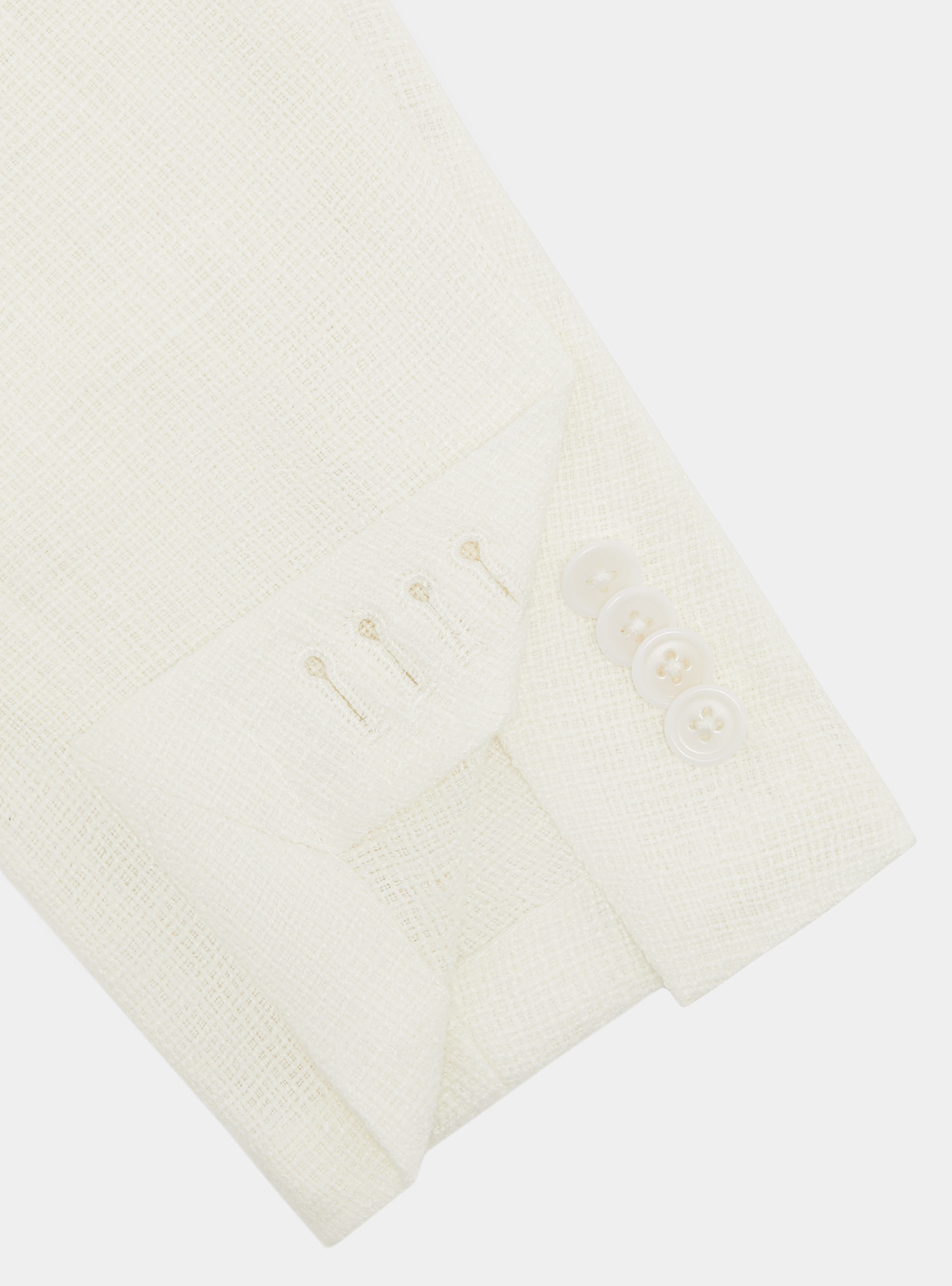 Linen crepe blazer, WHITE