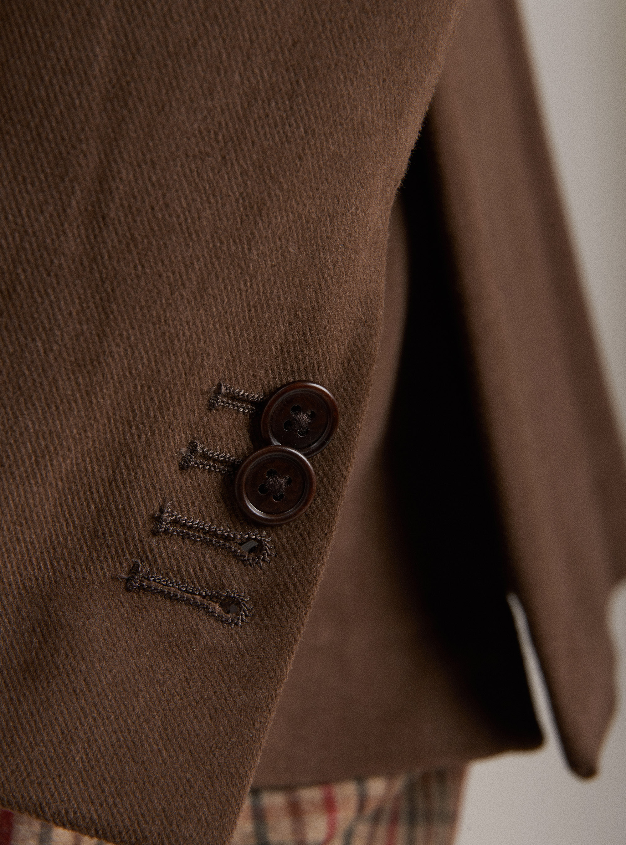 Chaqueta de sarga de algod&oacute;n, MARRON