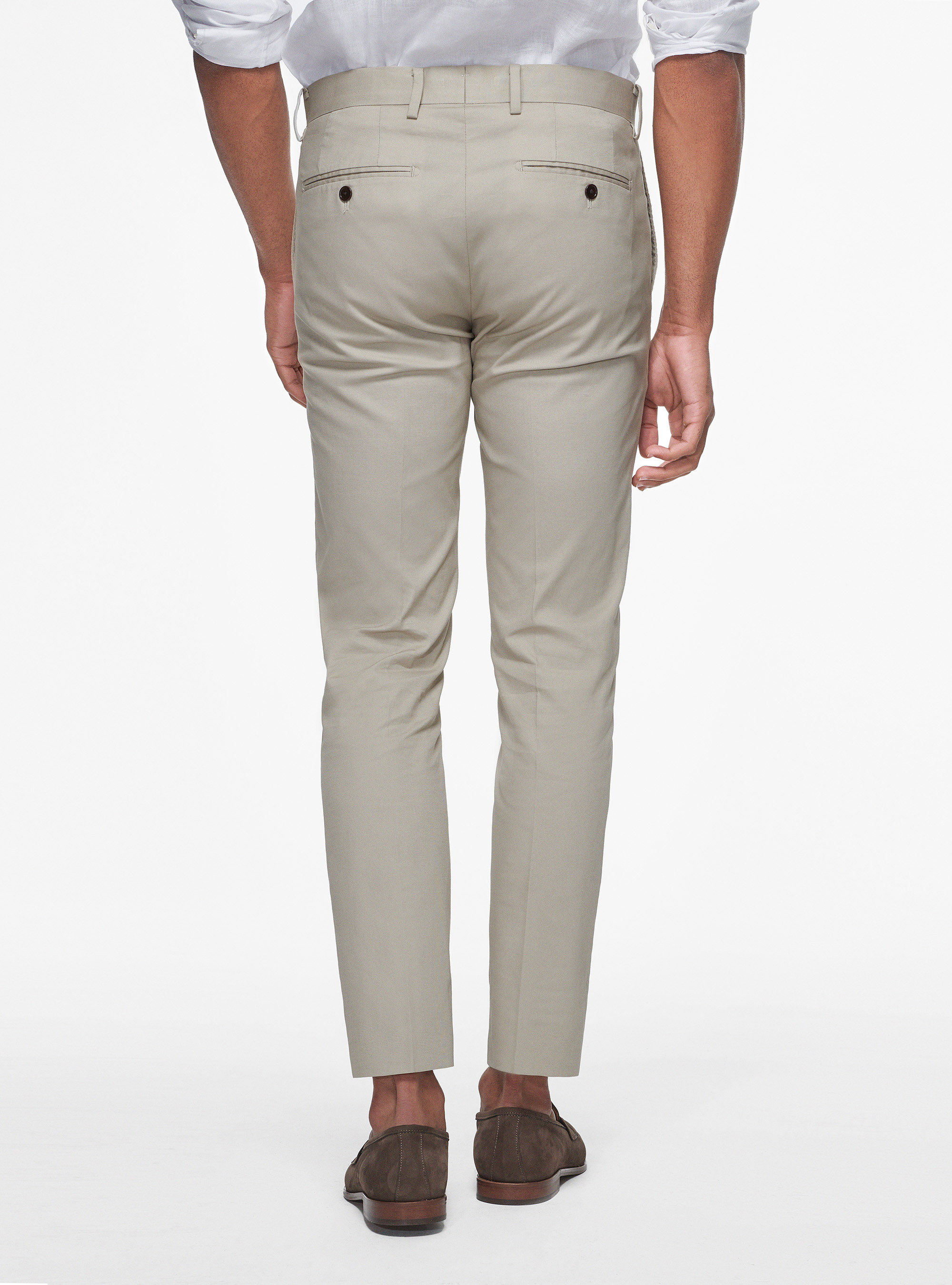 Pantaloni in puro cotone armaturato, SABBIA