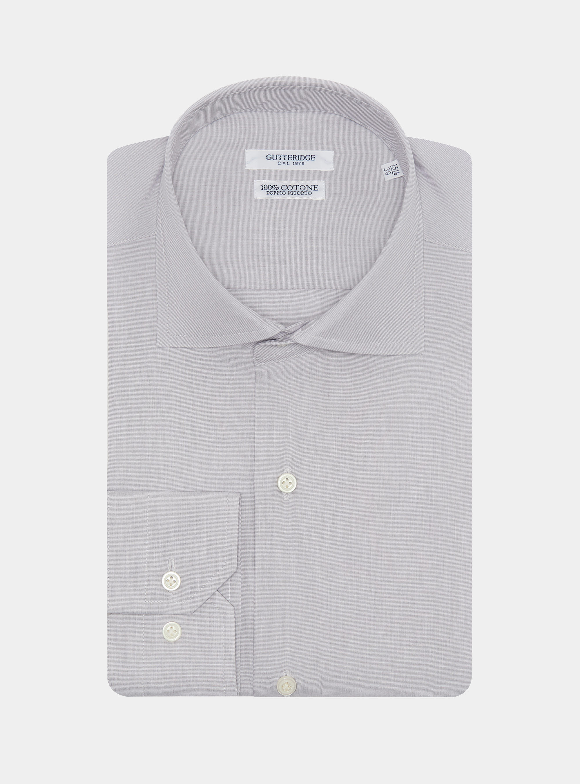 Cotton fil a fil shirt, GRIGIO CHIARO 0256C