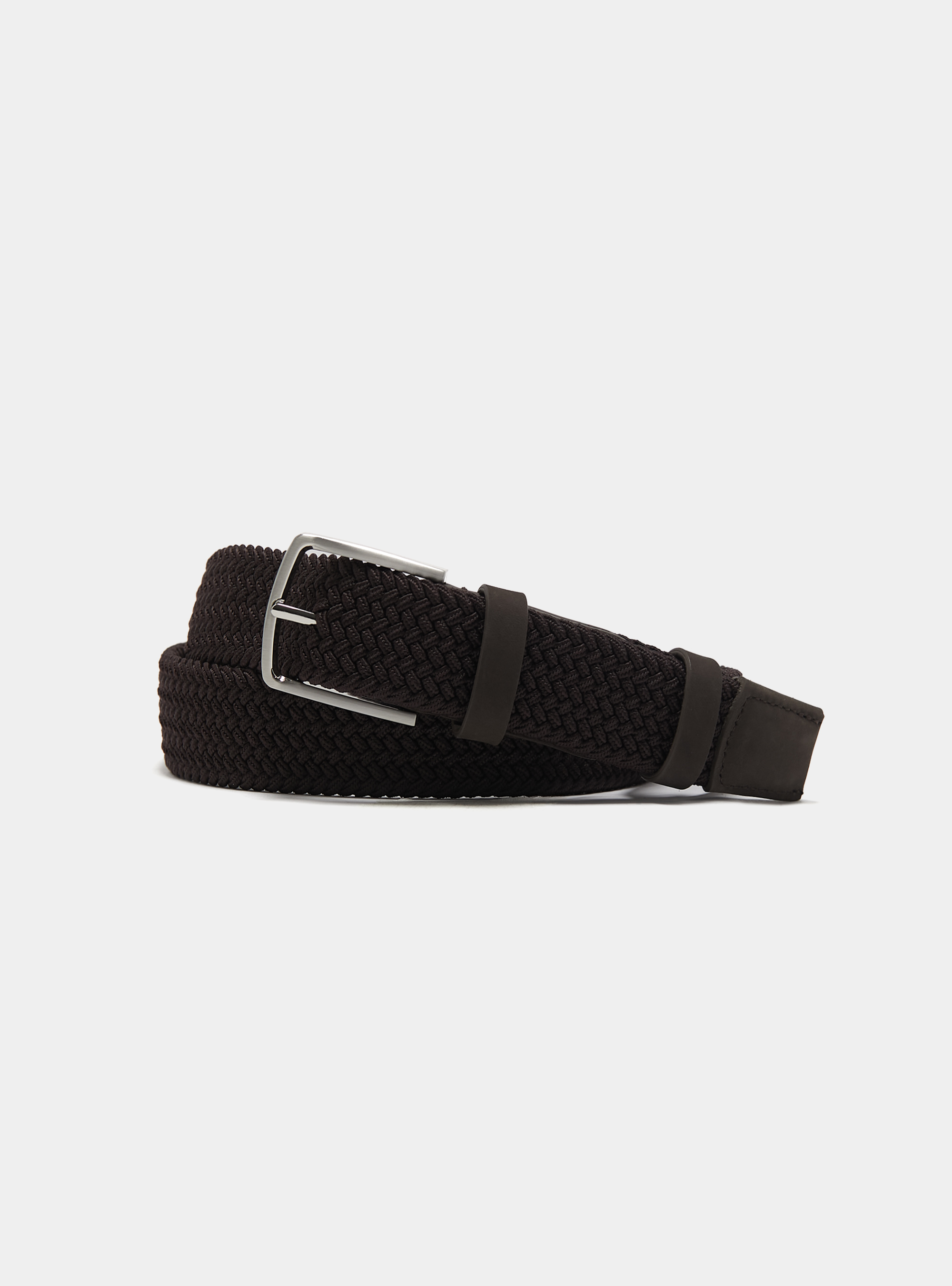 Solid-coloured elastic belt, BROWN