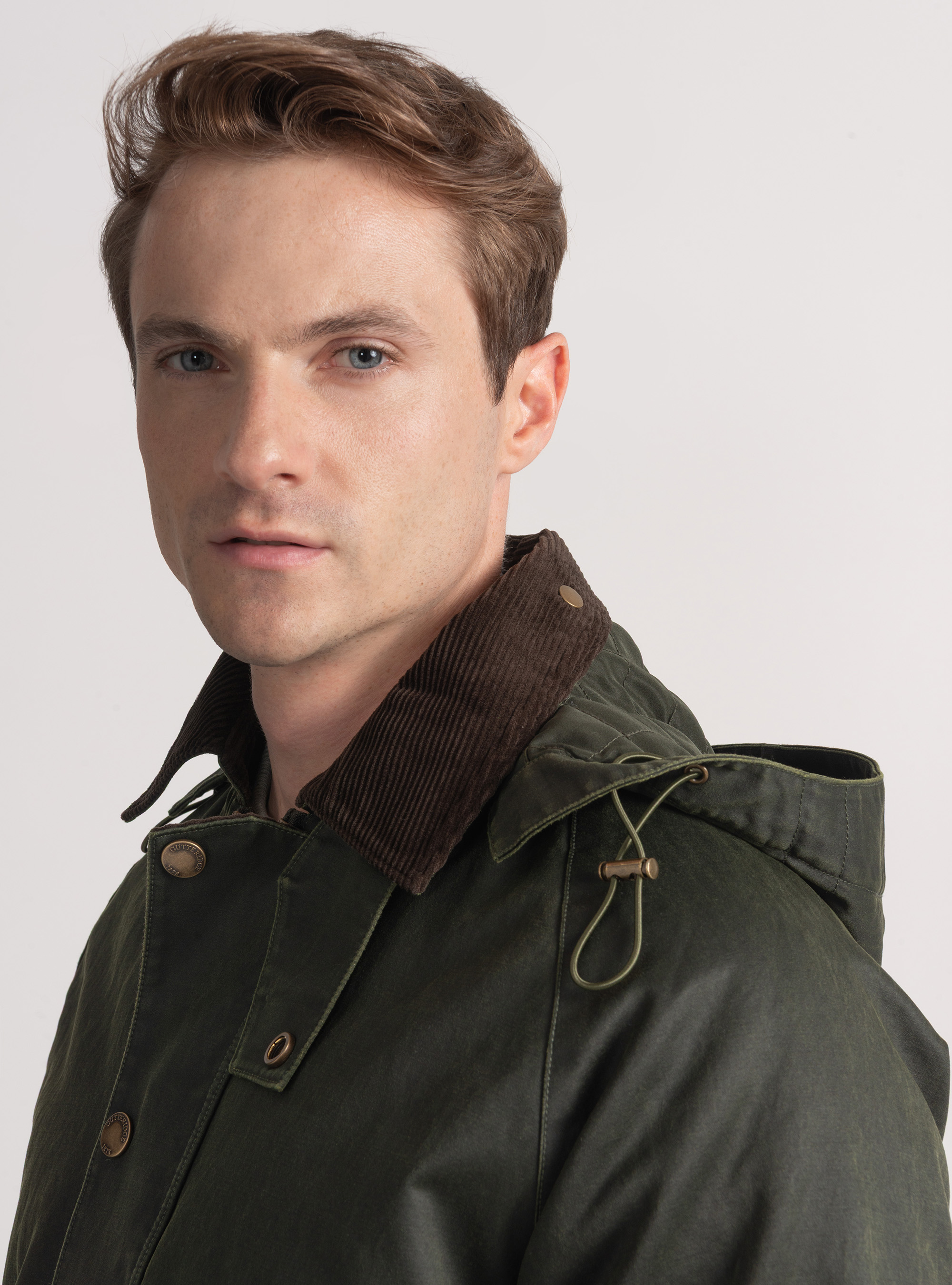 Giacca cerata in misto cotone, VERDE