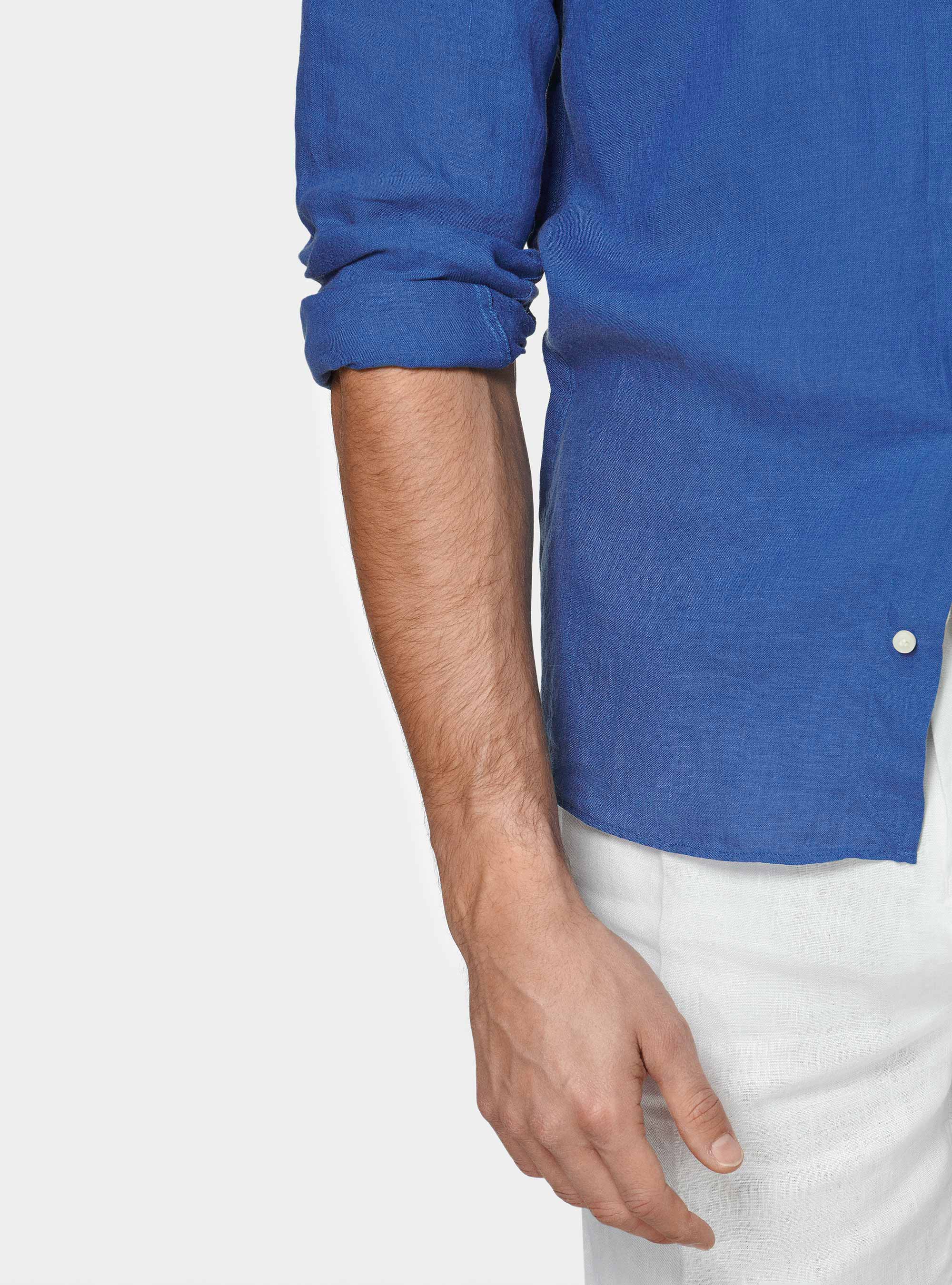 Pure linen shirt, BLUE