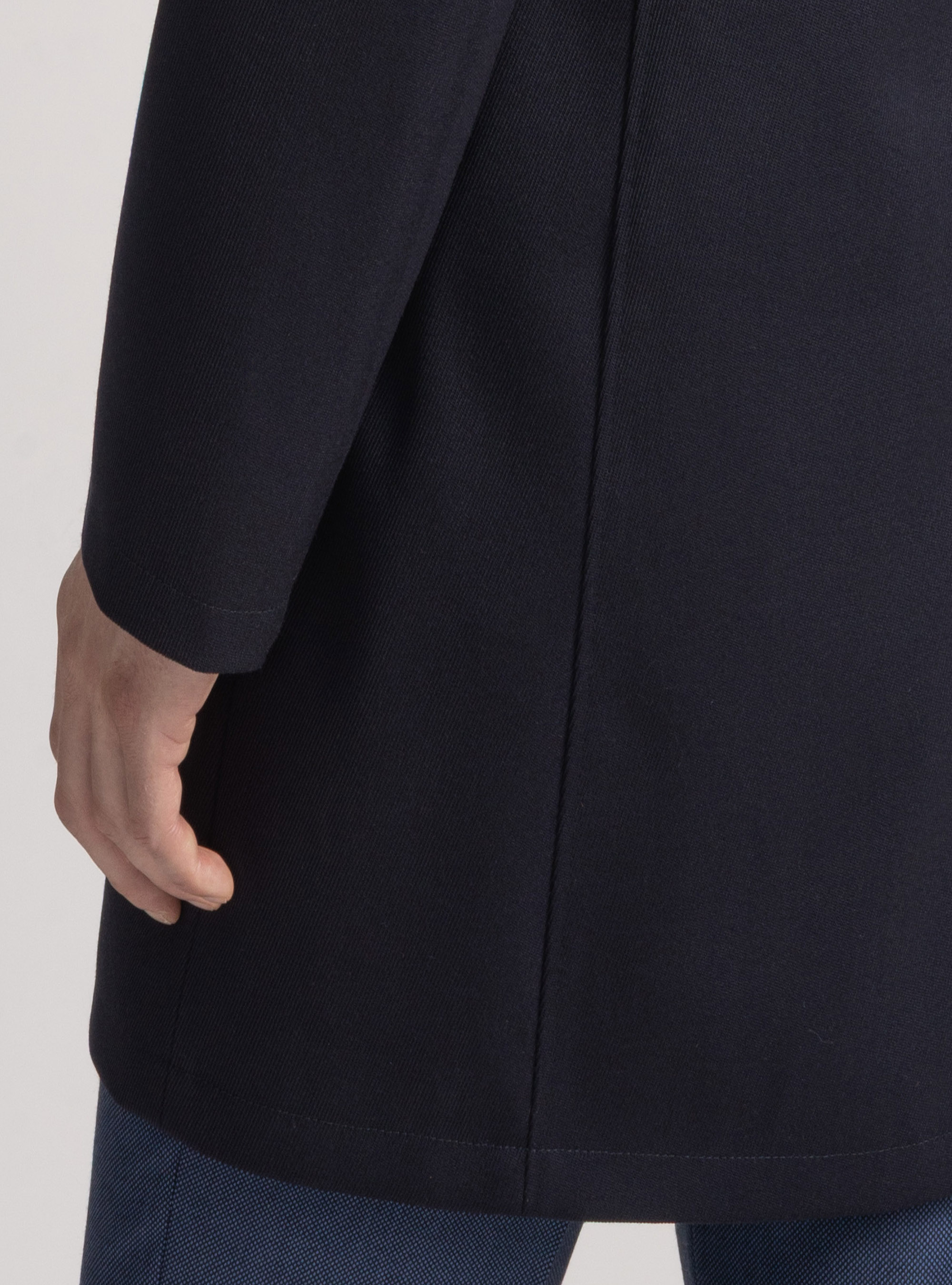 Gabardina en sarga de mezcla de lana, AZUL MARINO