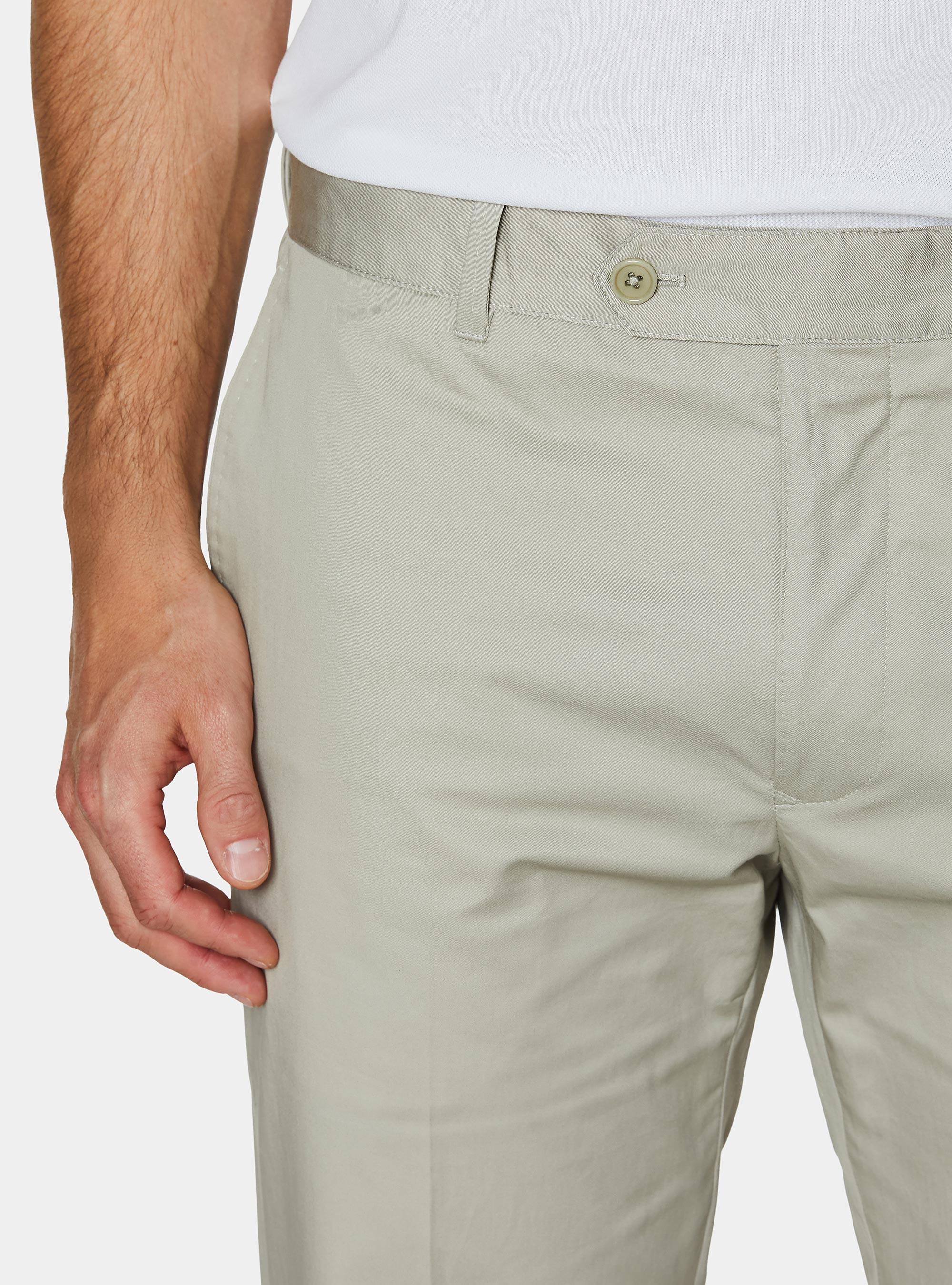 Pantaloni chino in twill leggero, ECRU