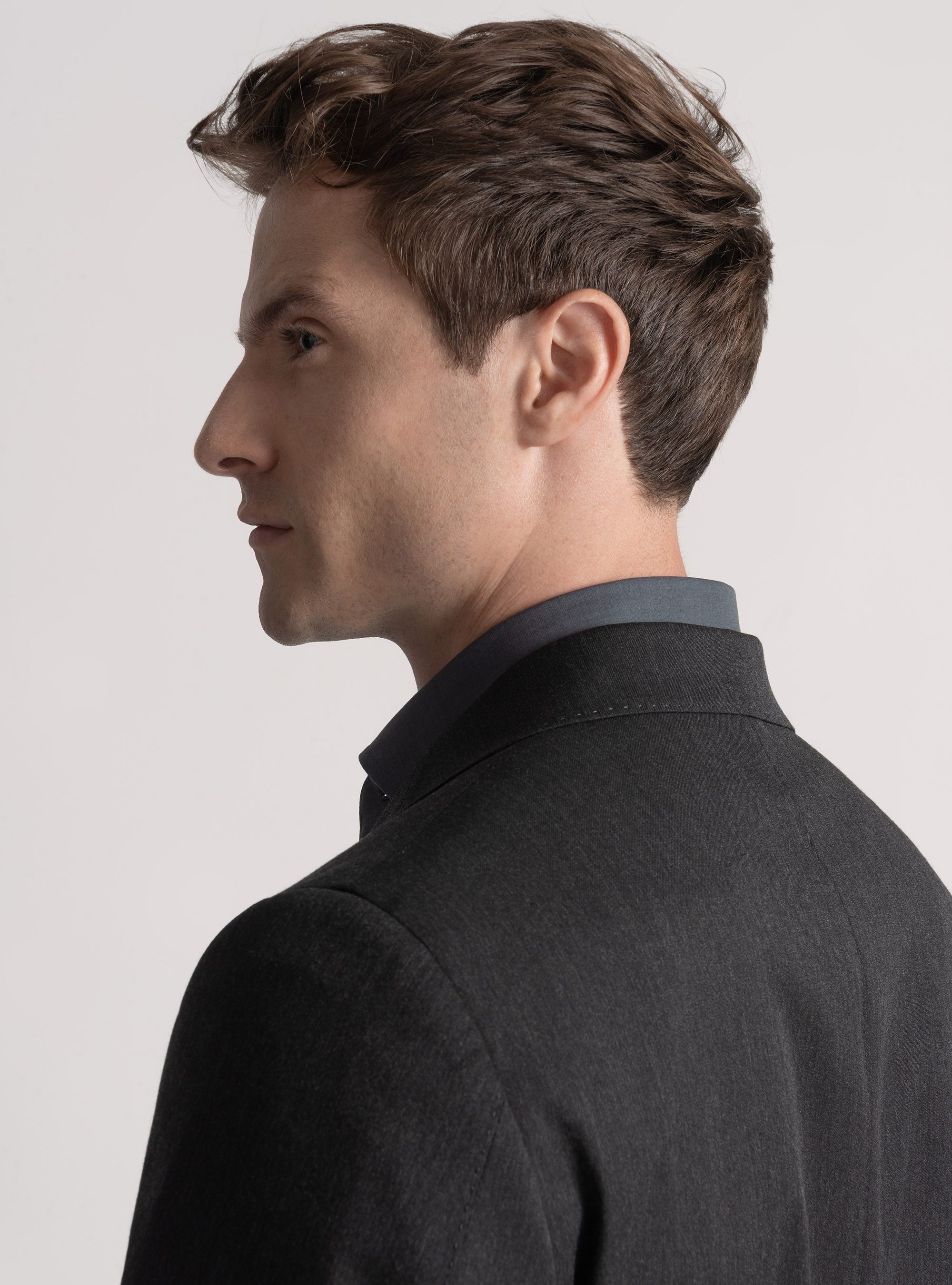 Giacca per abito slim fit, ASFALTO