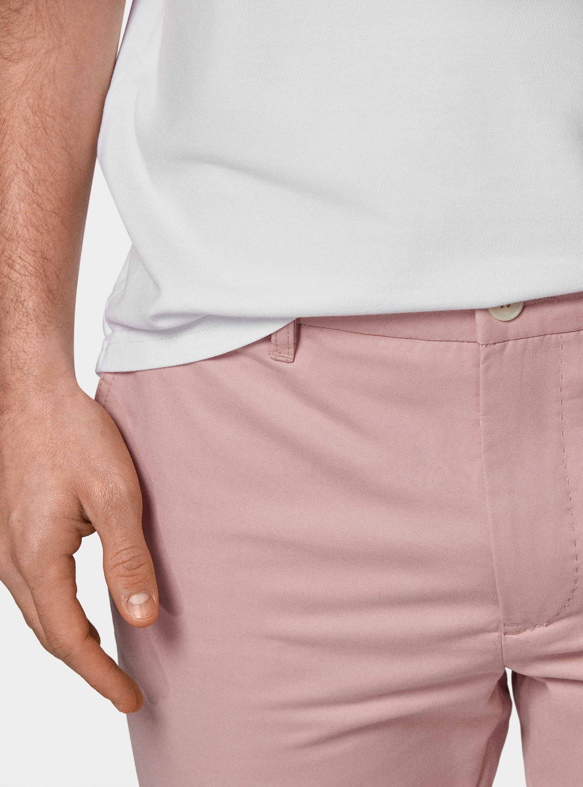 Bermuda in twill di cotone, 0441C ROSA SCURO