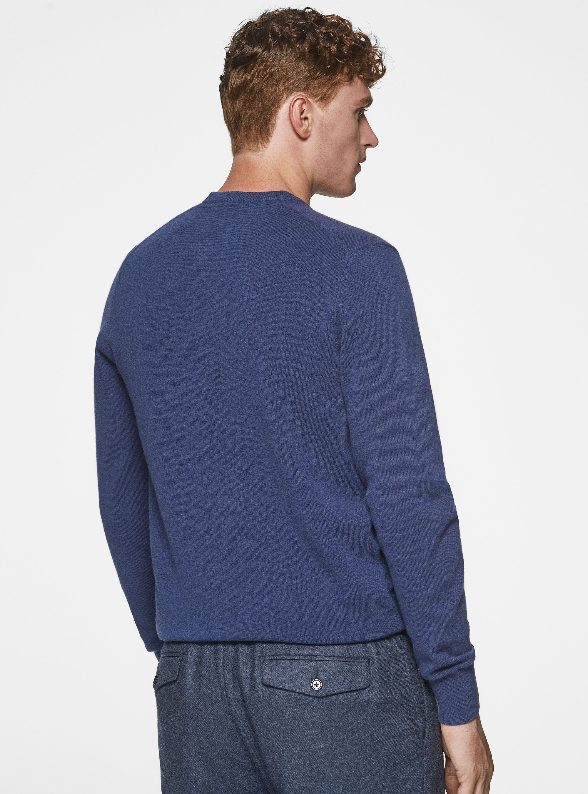 Maglia girocollo in lambswool e cashmere, INCHIOSTRO