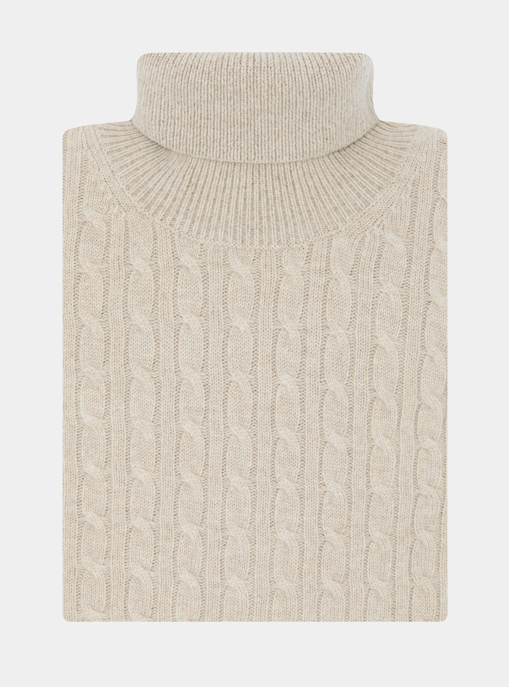 Tricot de laine de cachemire à col montant, Ã CRU