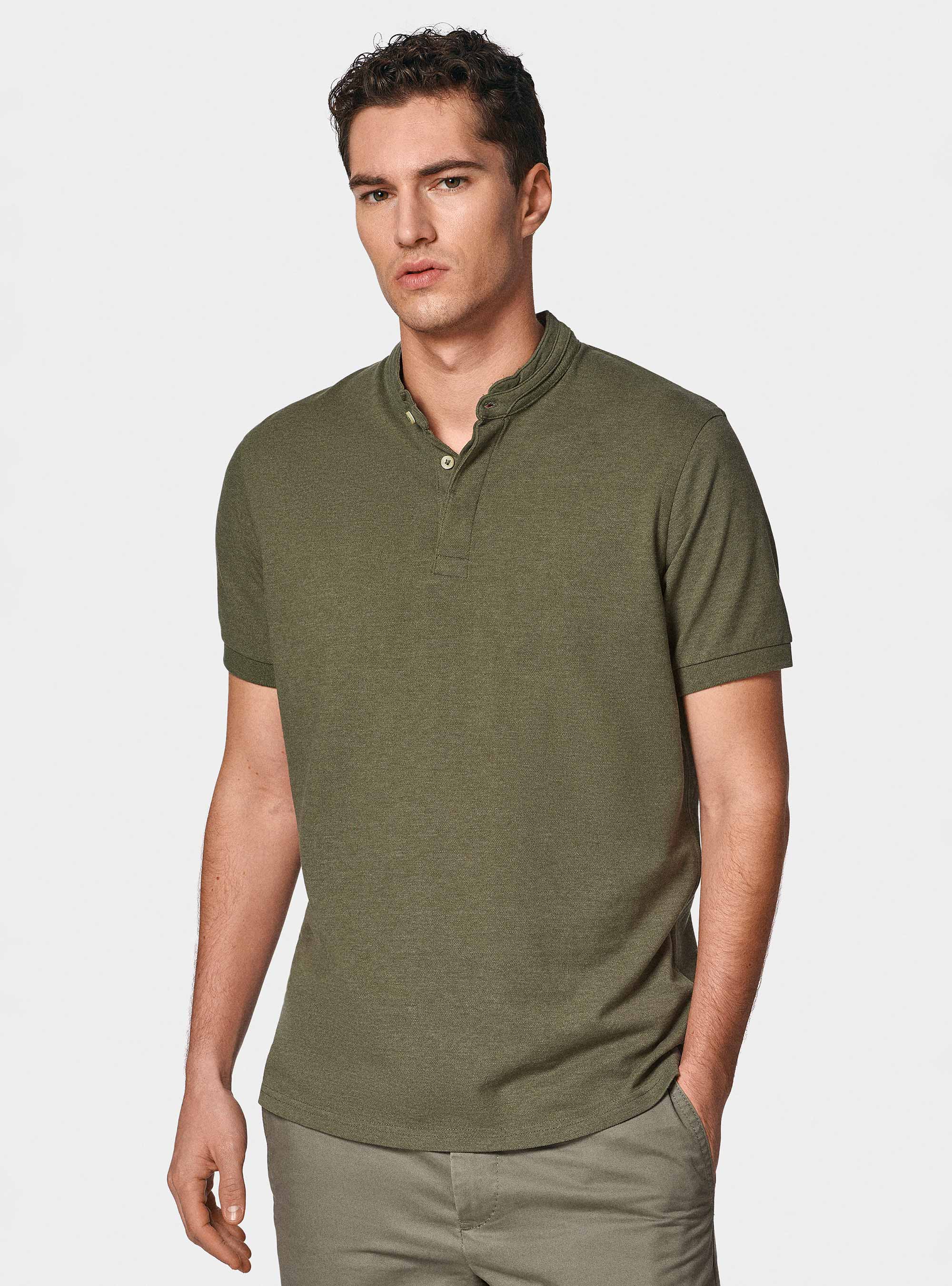 Polo en piqué coréen, SALVIA 0602C