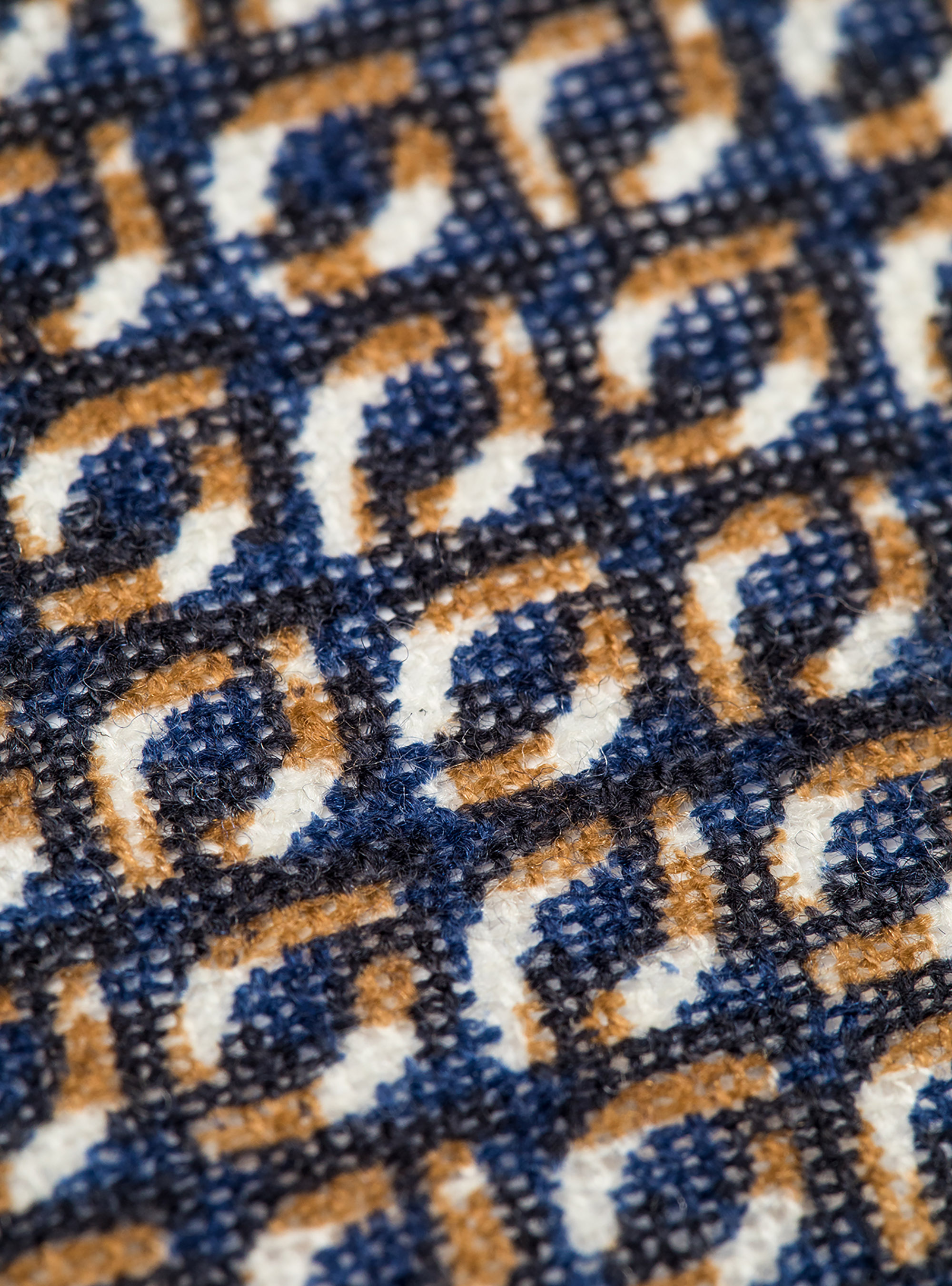 Sciarpa stampata 100% lana, BLUE