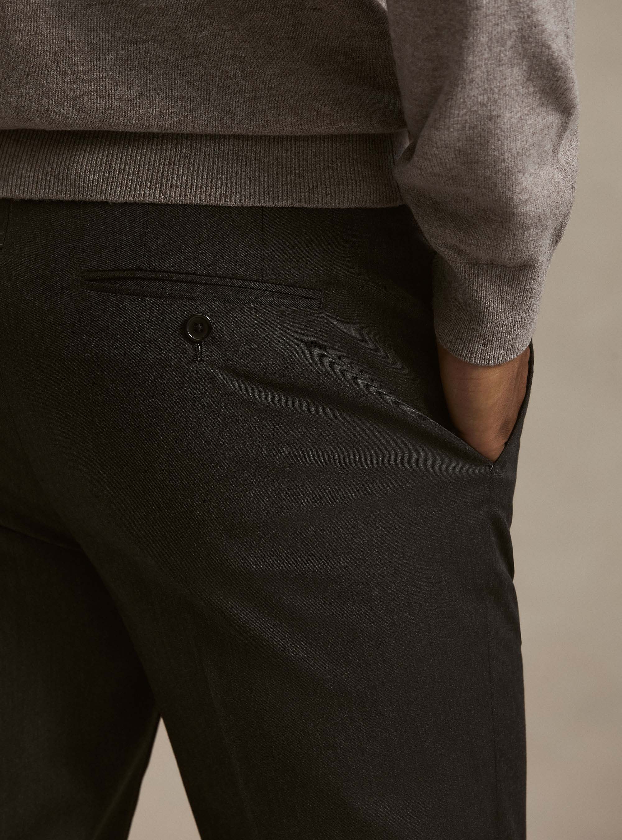 Slim fit classic suit trousers, ASPHALT GREY