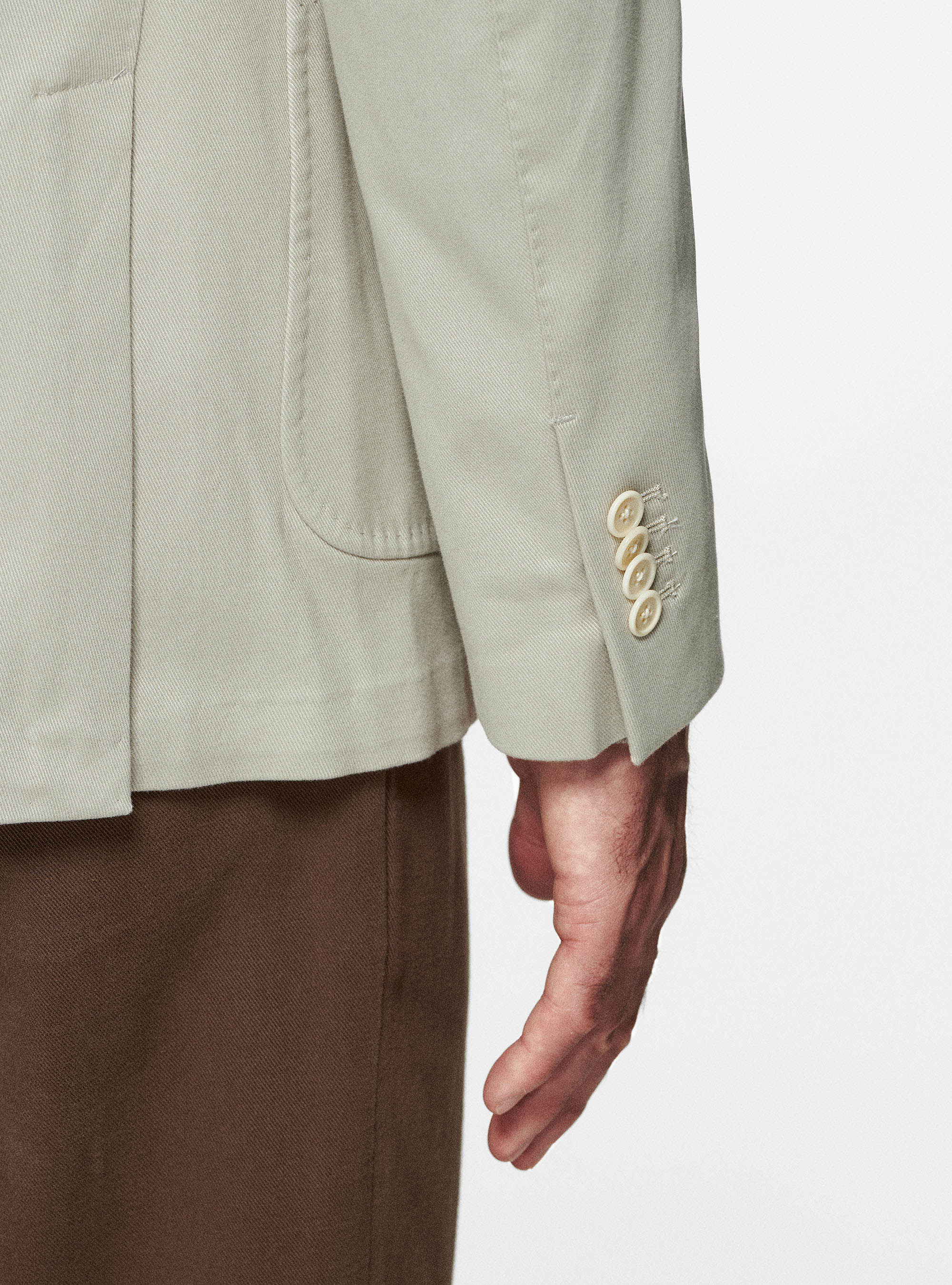 Giacca in cotone smerigliato, ECRU