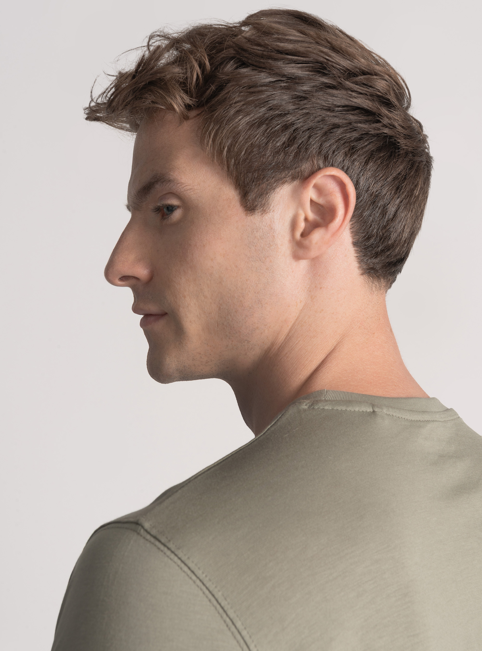 T-shirt in cotone supima mezza manica, SALVIA 0602C