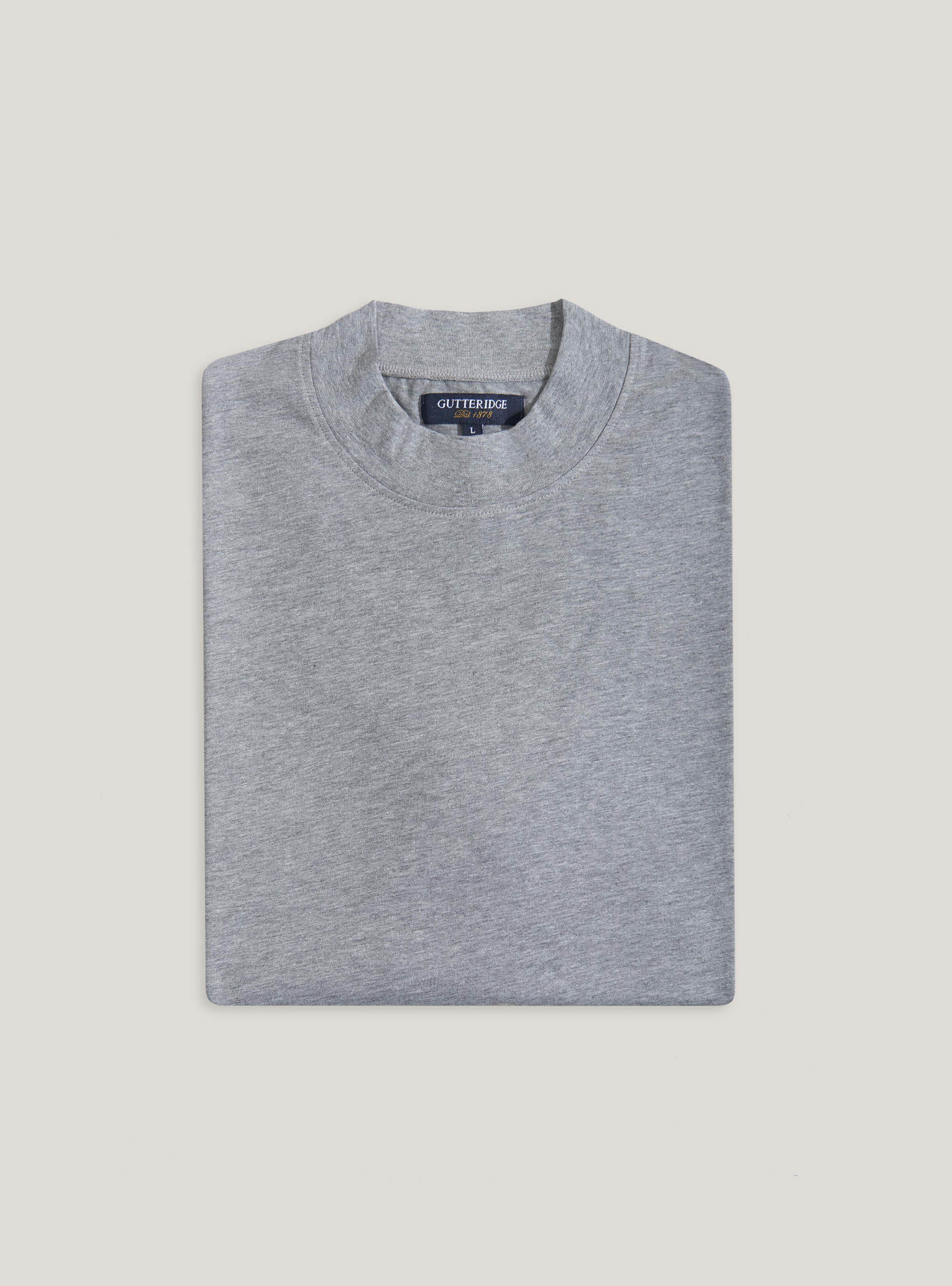 Camiseta de algodón elástico de manga larga, GRIS MARENGO