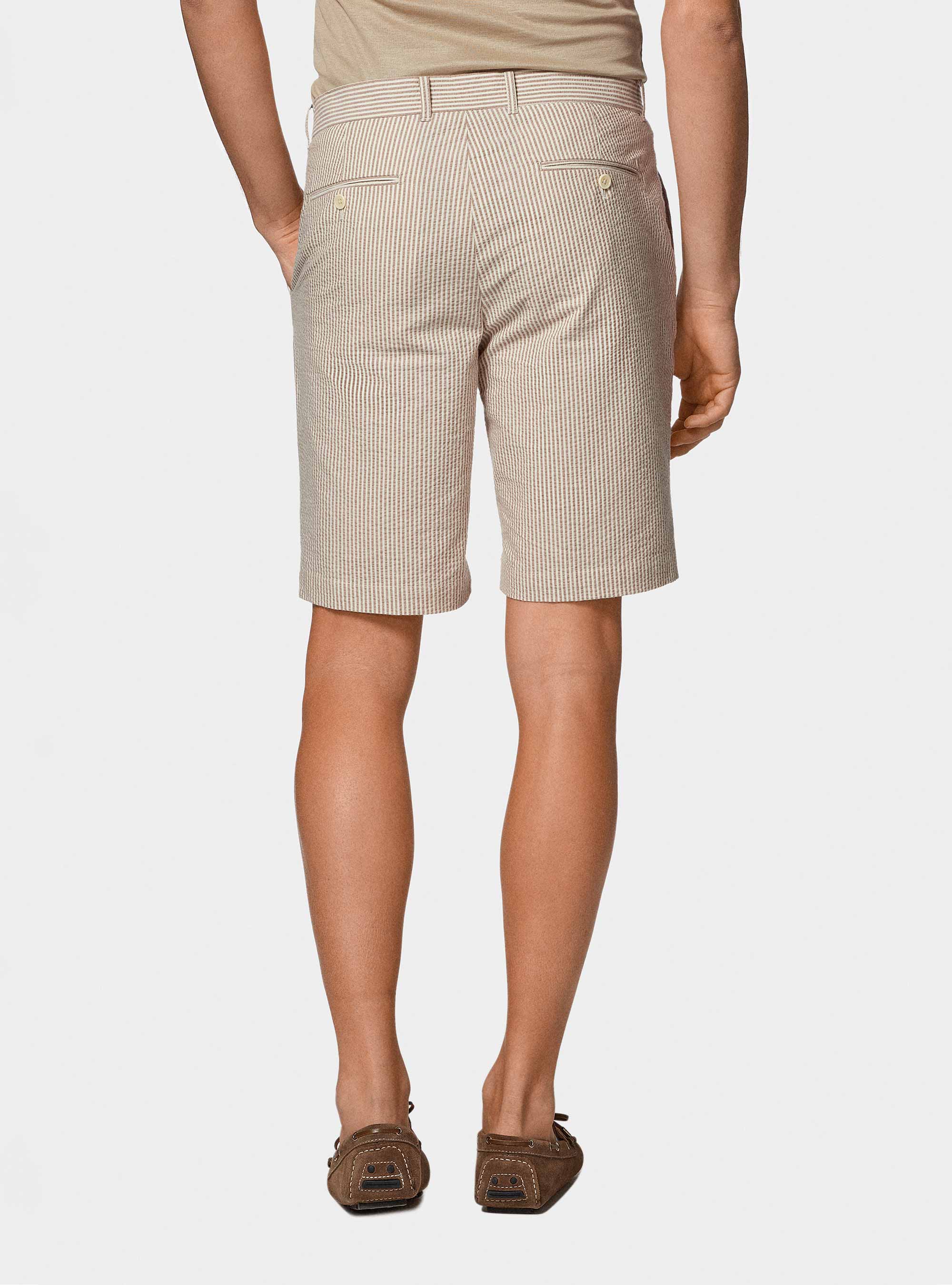 Stretch cotton seersucker shorts | Gutteridge | Men's Shorts