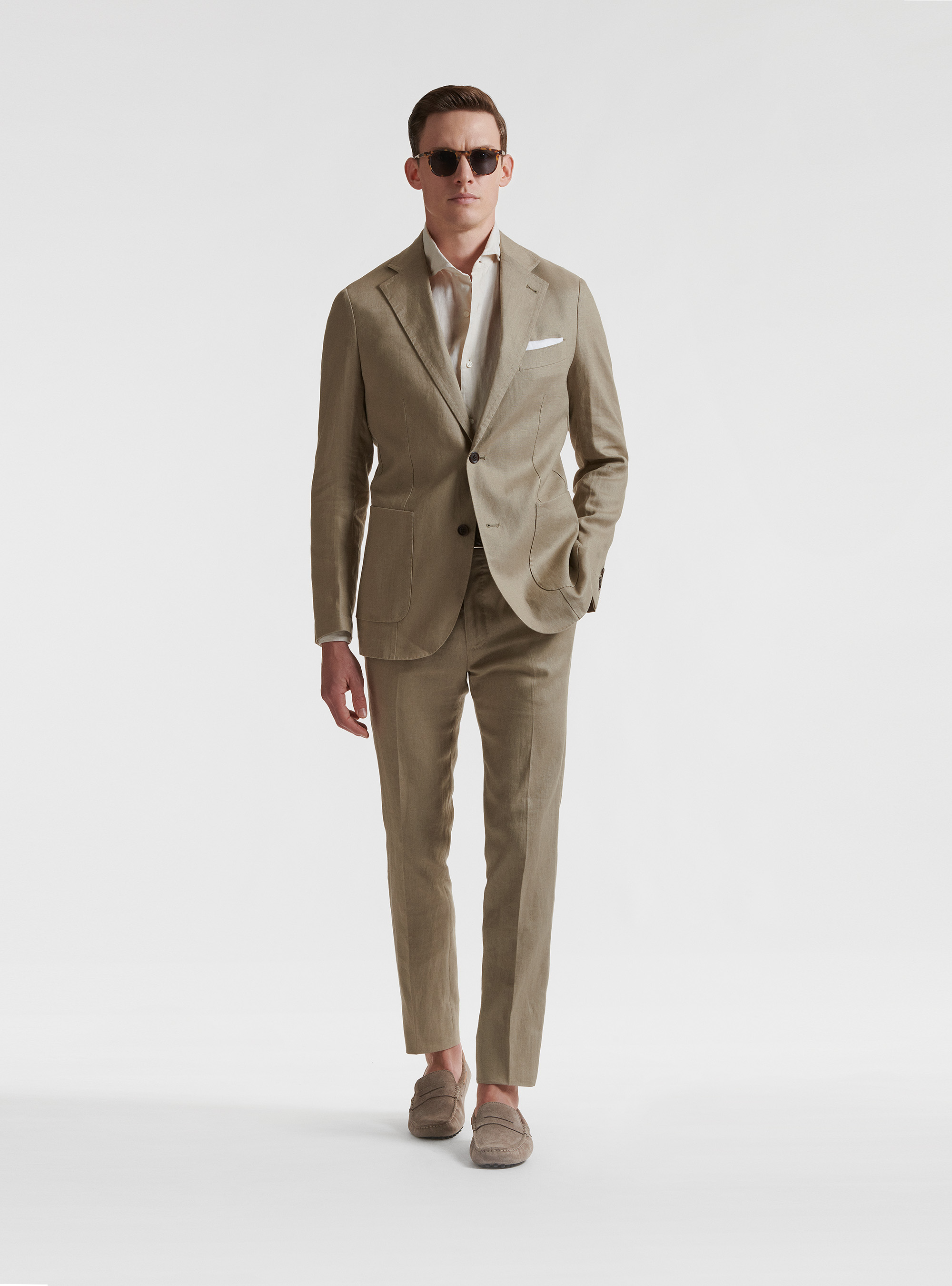 Pure linen suit blazer, MUD