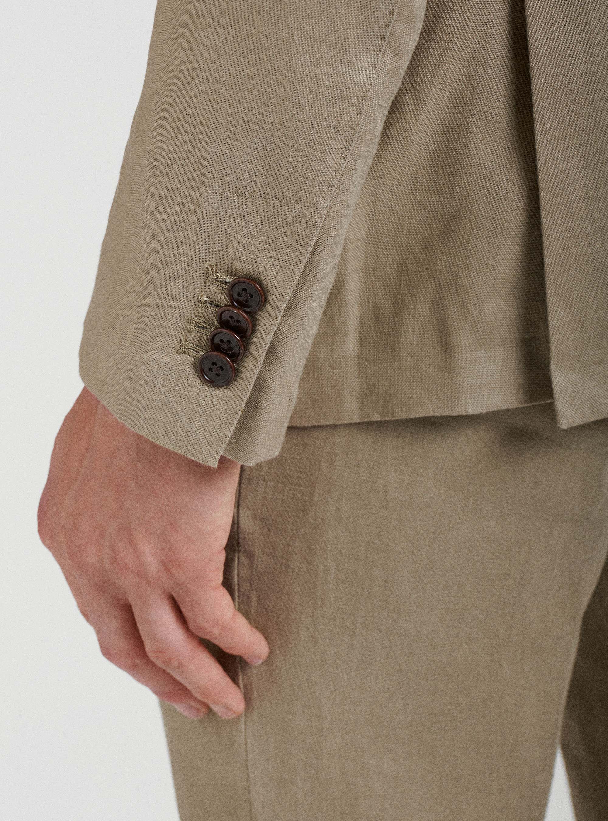 Pure linen suit blazer, MUD