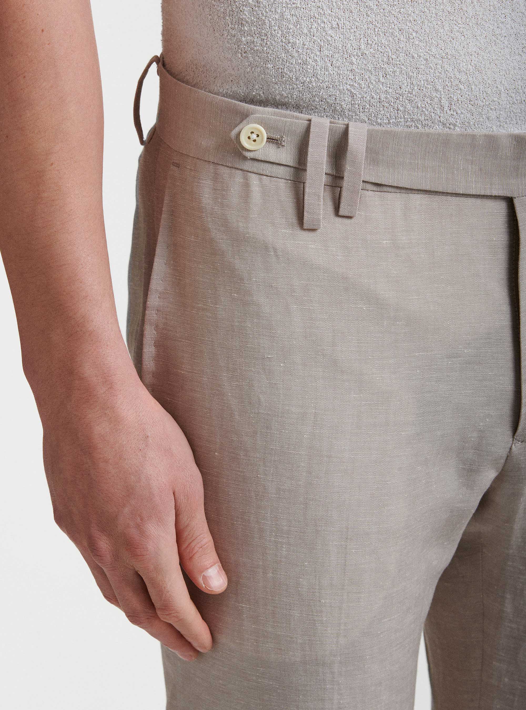 Anzughose aus Wolle und Leinen DUEMILAGORI, SABBIA 0561C