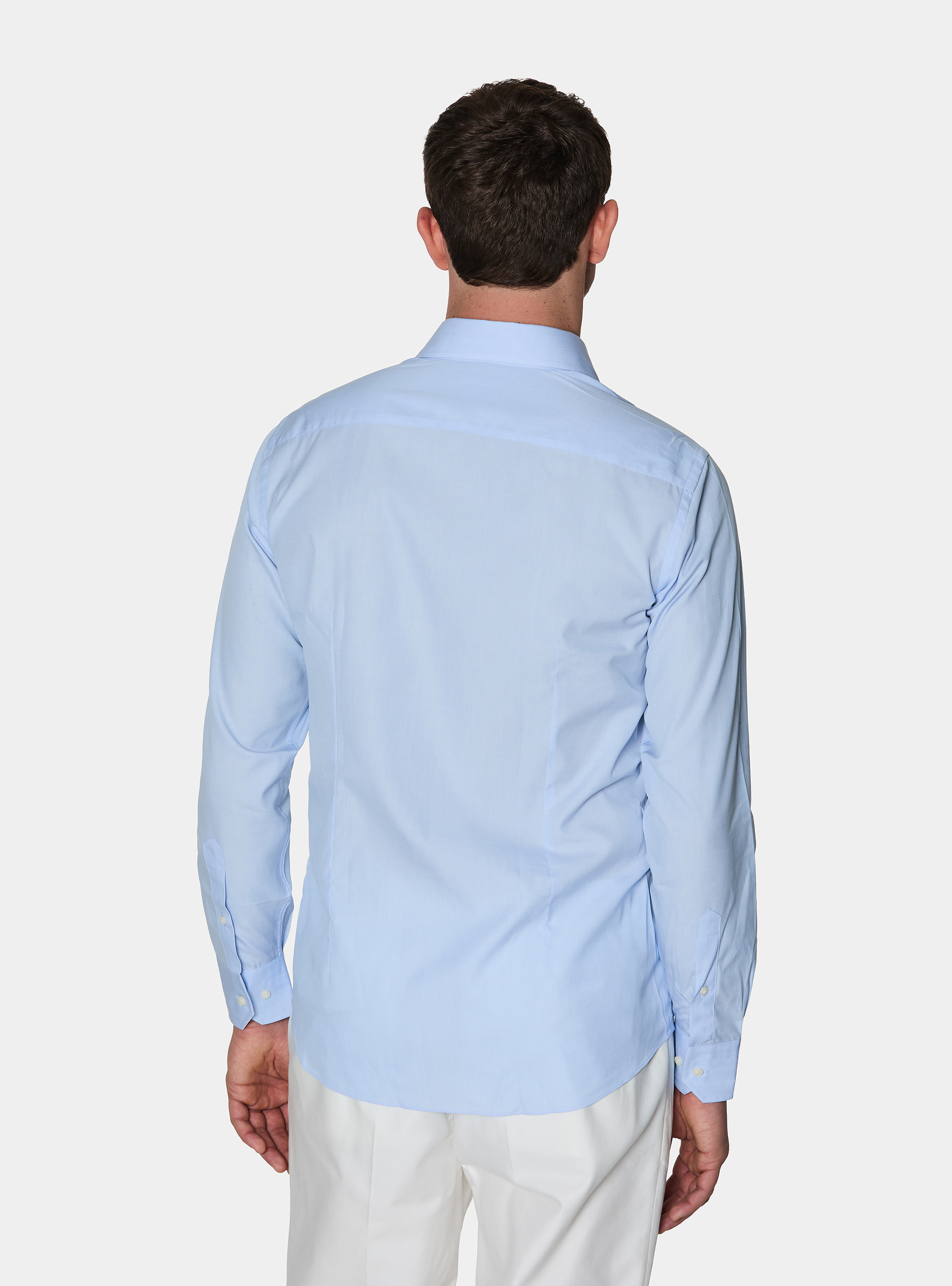Chemise en coton fil &agrave; fil, BLEU CIEL