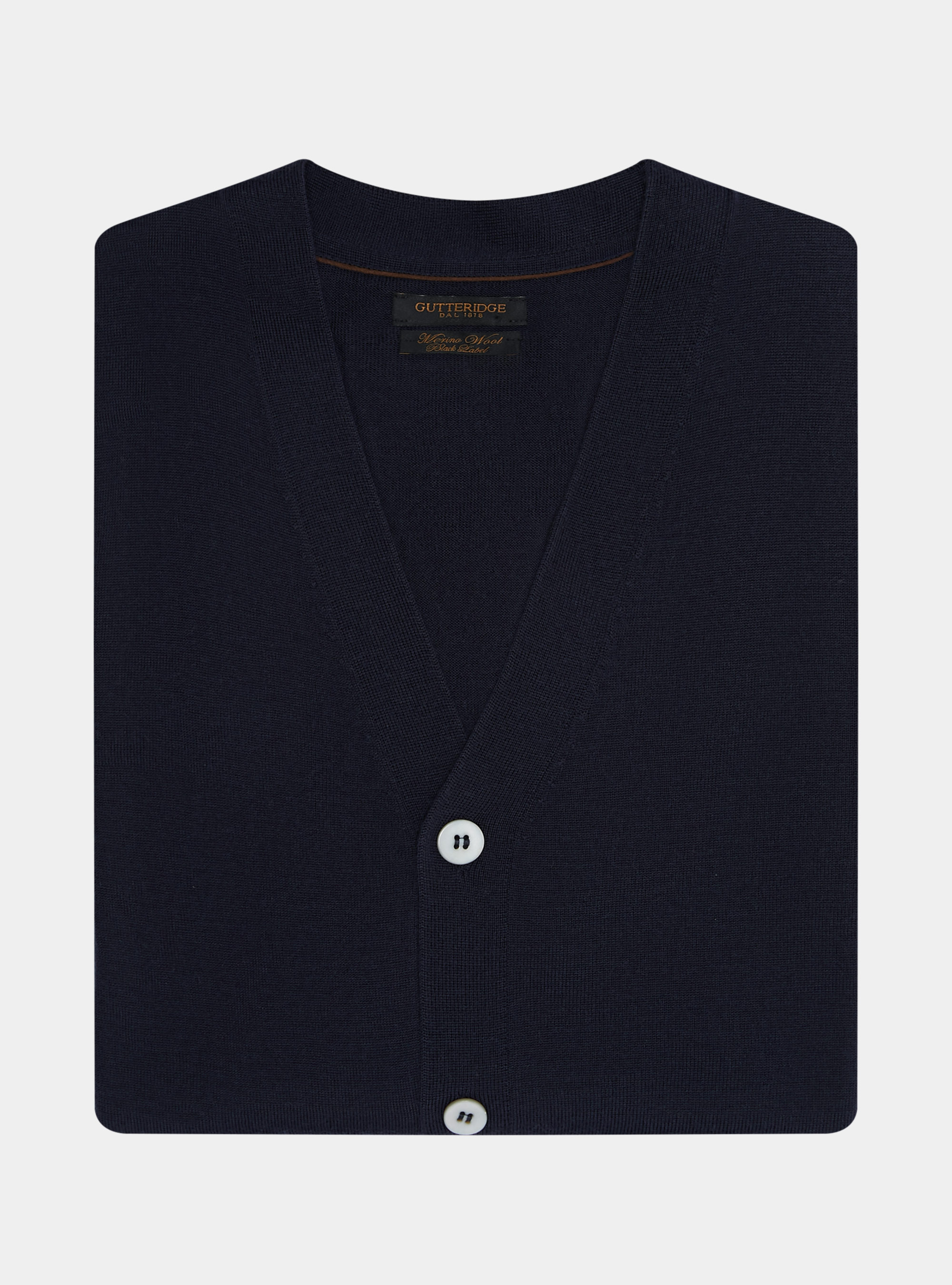 Knitted cardigan in pure merino wool, NAVY BLUE