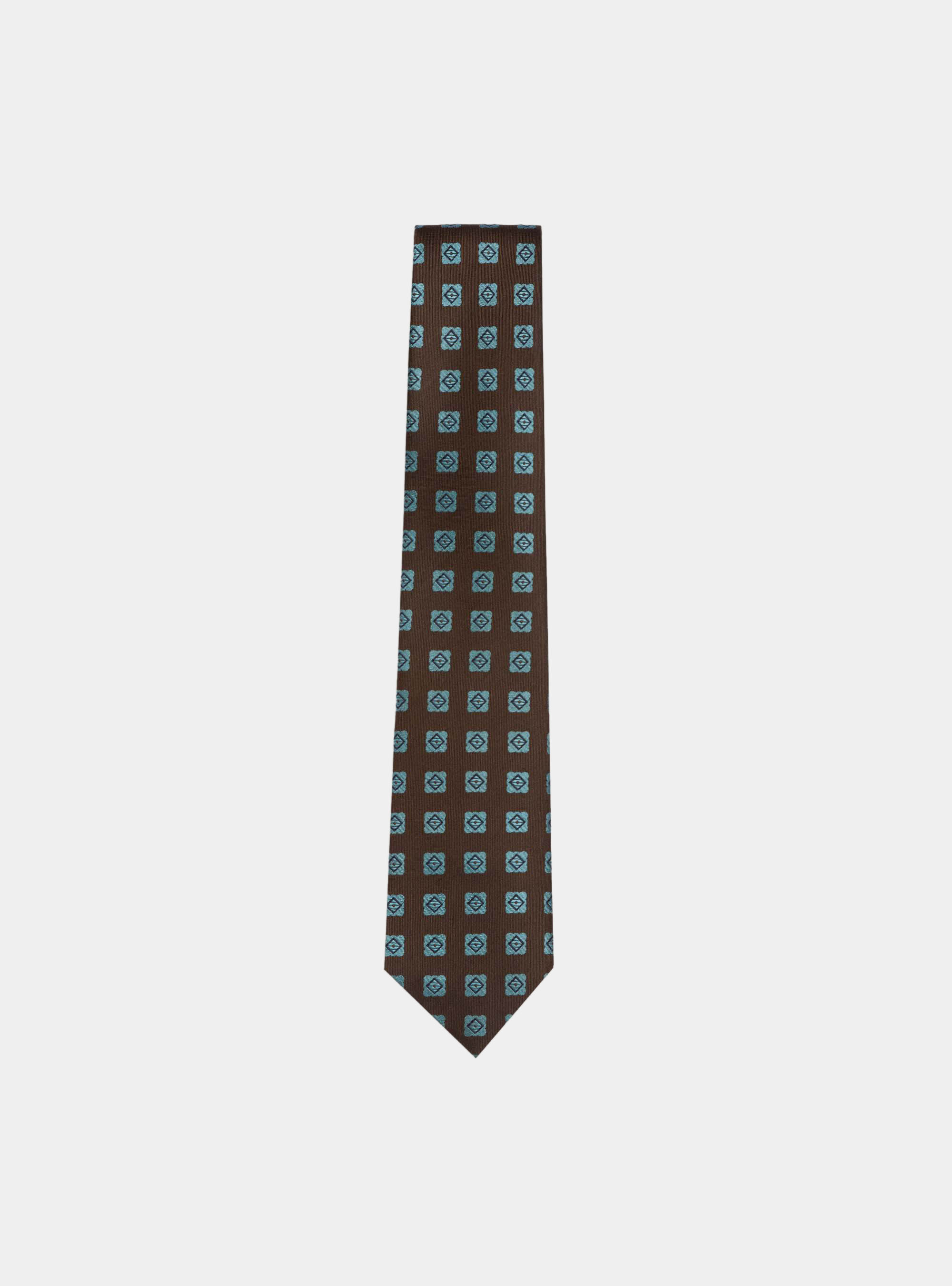 Silk patterned tie, MARRONE 0508C